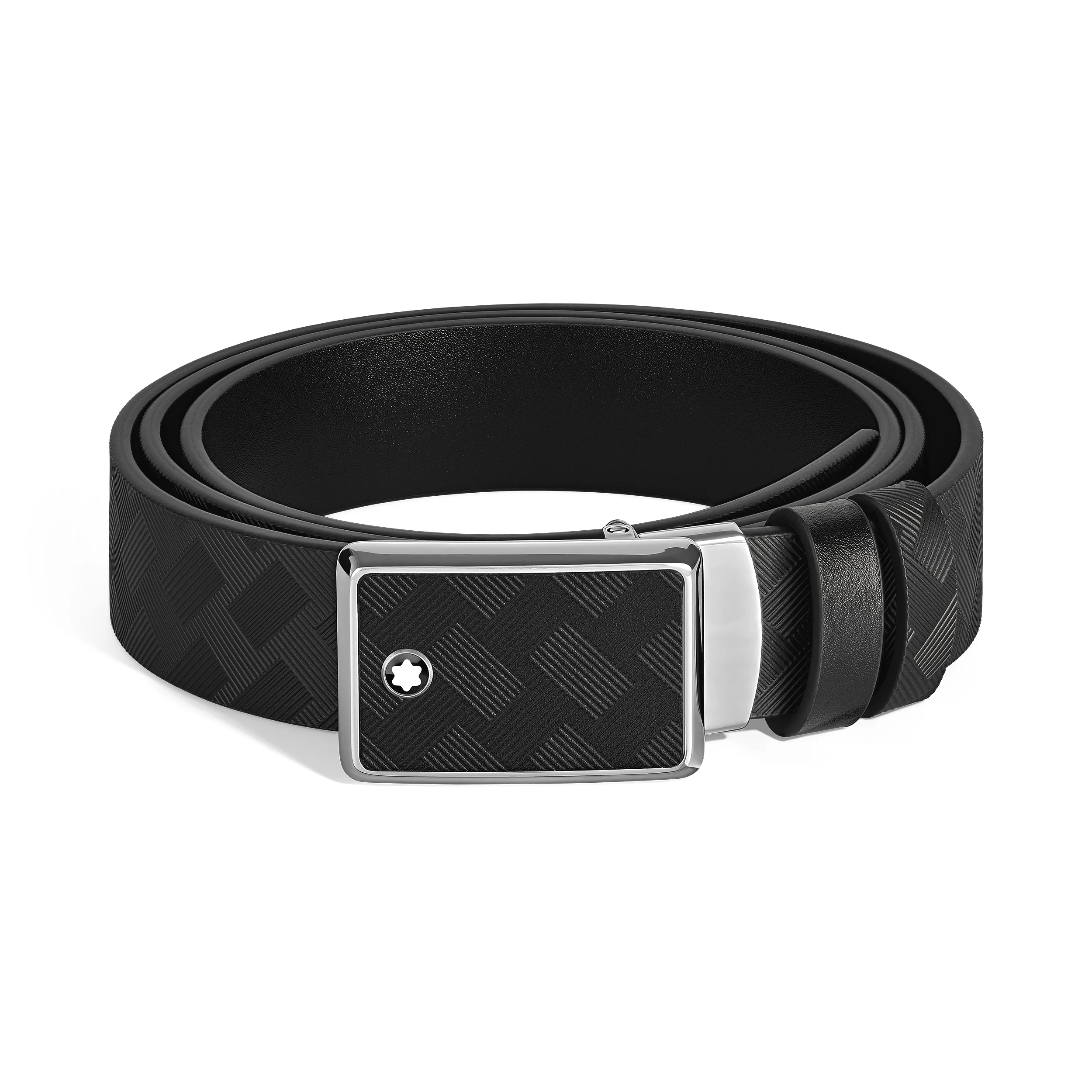 MARQUETRY PLATE 35 MM REVERSIBLE BELT IN EXTREME LEATHER - 1