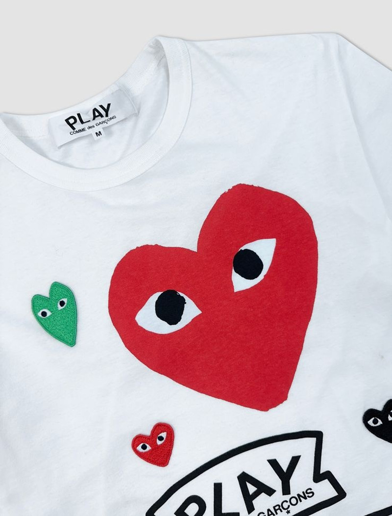 Comme des Garçons PLAY White long-sleeved T-shirt outlook