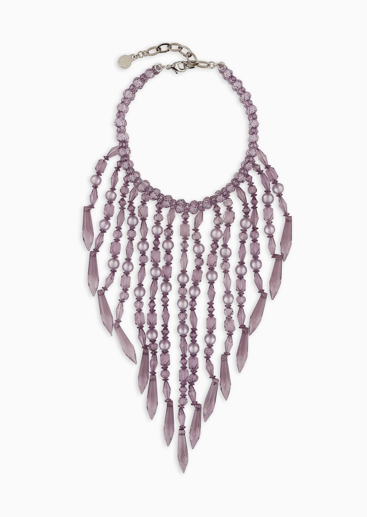 Choker necklace with hanging fringes - 1