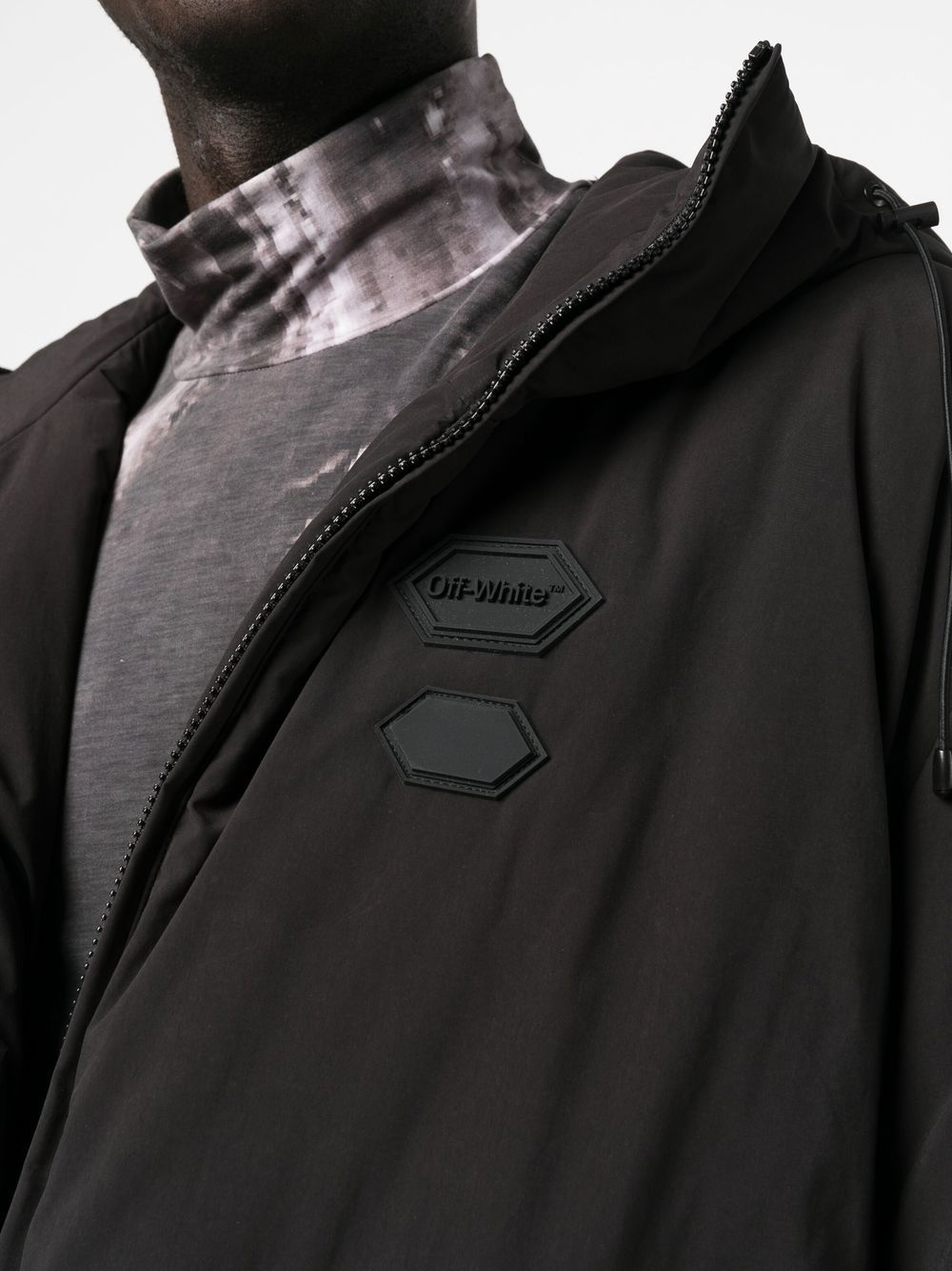 logo-patch padded jacket - 5