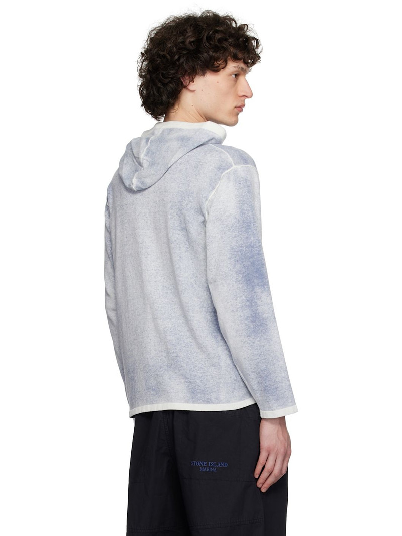 Gray & Blue Raw Hand Light Reversible Hoodie 3