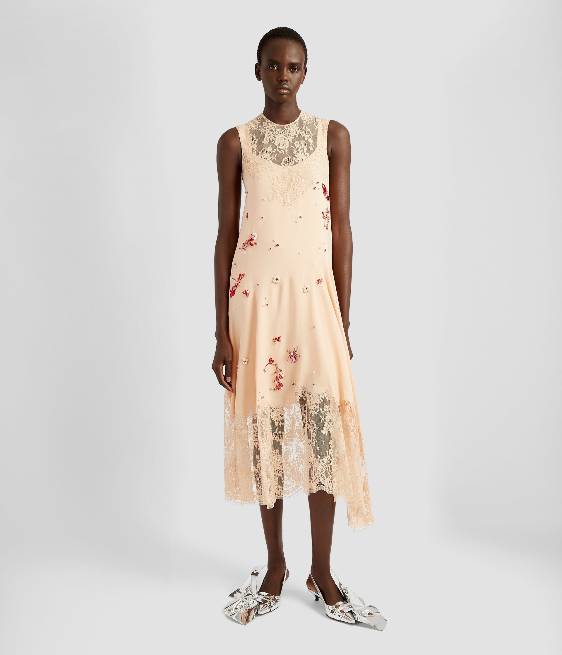 EMBROIDERED LACE SLIP DRESS - 4