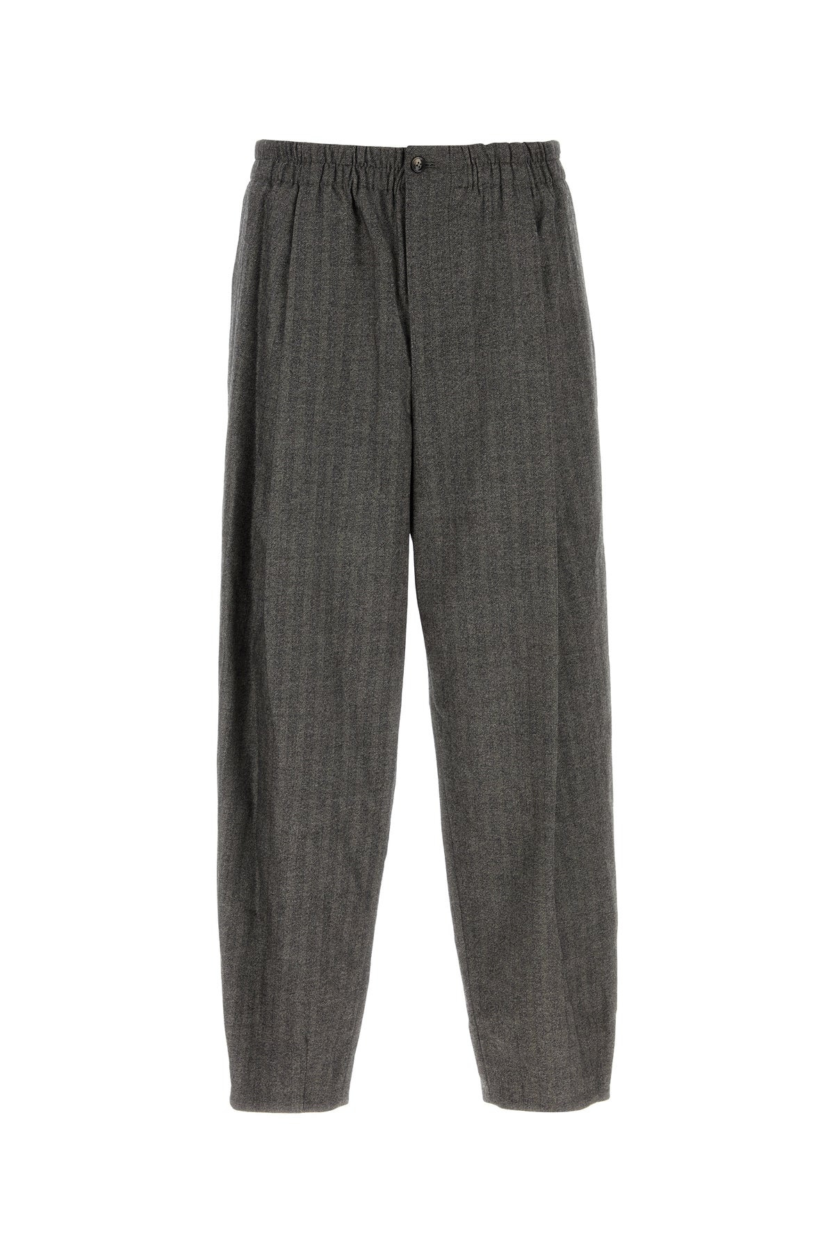 Dark grey stretch wool blend pant - 1
