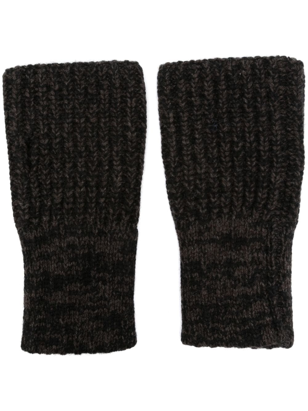 ribbed wool gloves - 1