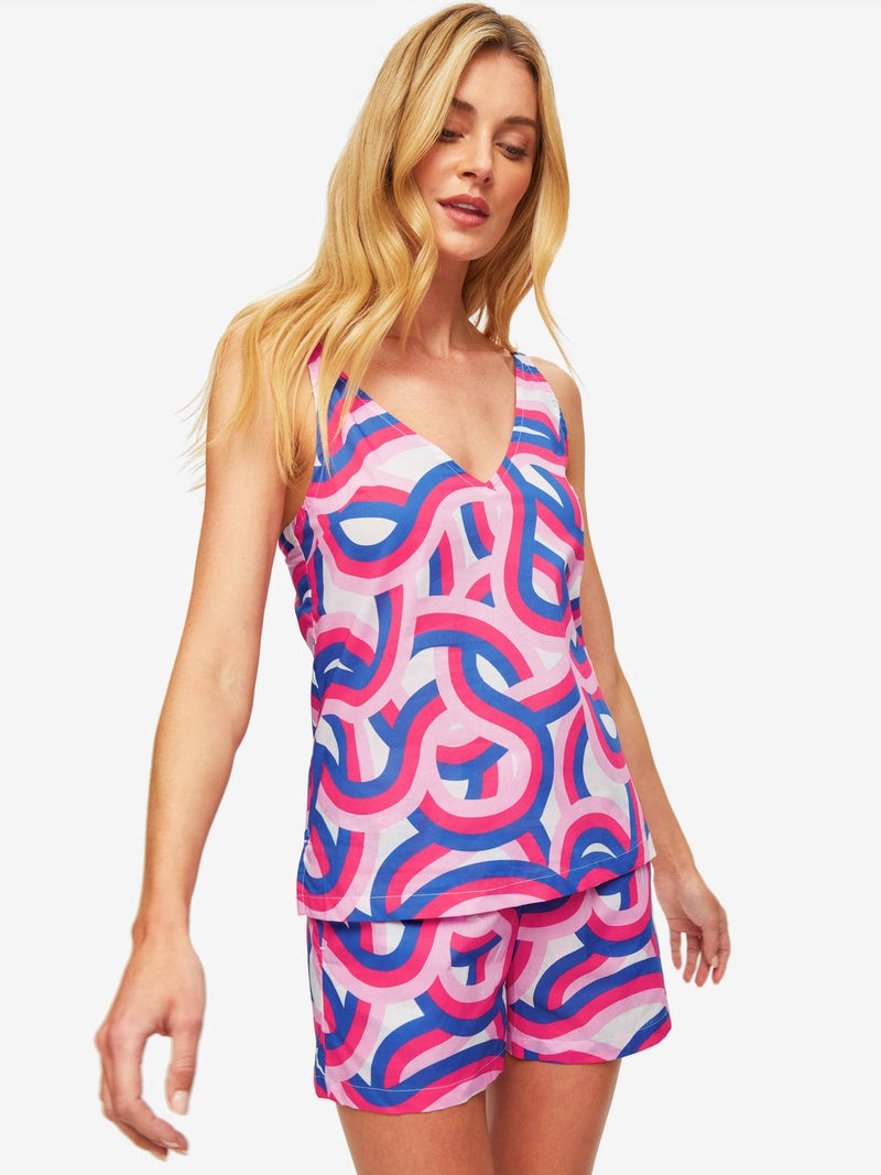 Women's Short Cami Pyjamas Ledbury 51 Cotton Batiste Multi 2