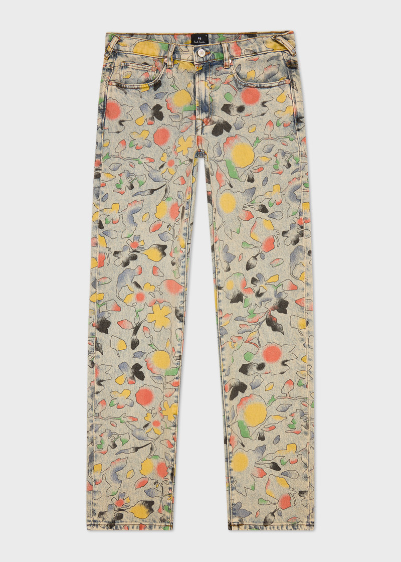 Relaxed Tapered-Fit 'Good Fortune Floral' Print Jeans 1