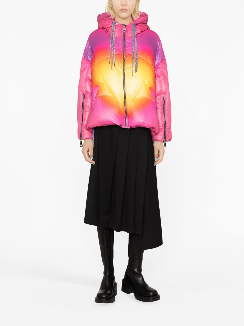 Iconic gradient hooded puffer jacket - 2