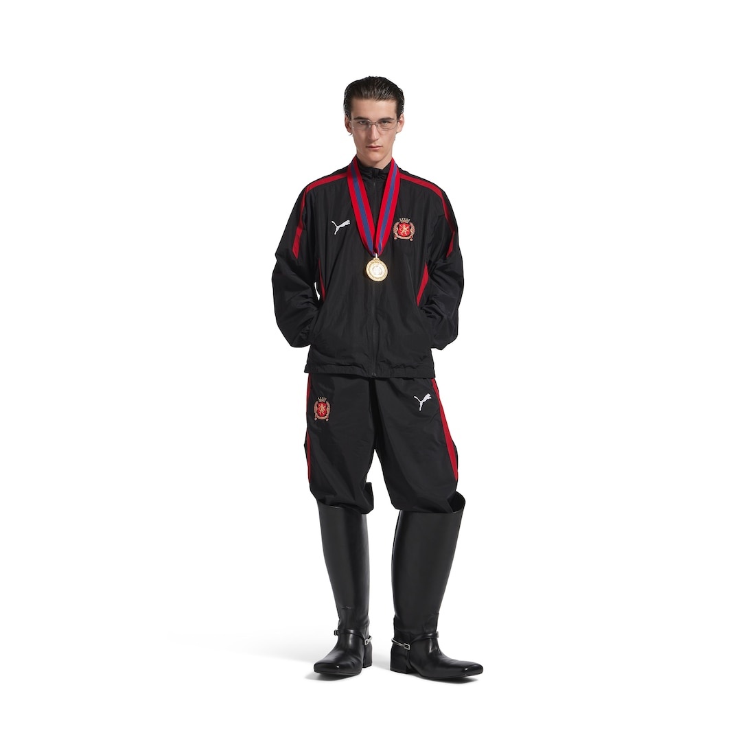 Balenciaga I Puma Tracksuit Jacket in Black/red - 2