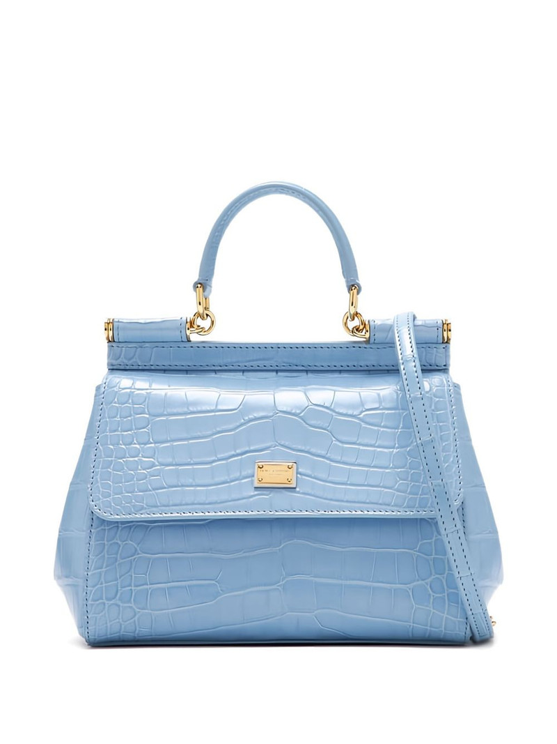 medium Sicily crocodile-effect tote bag 1