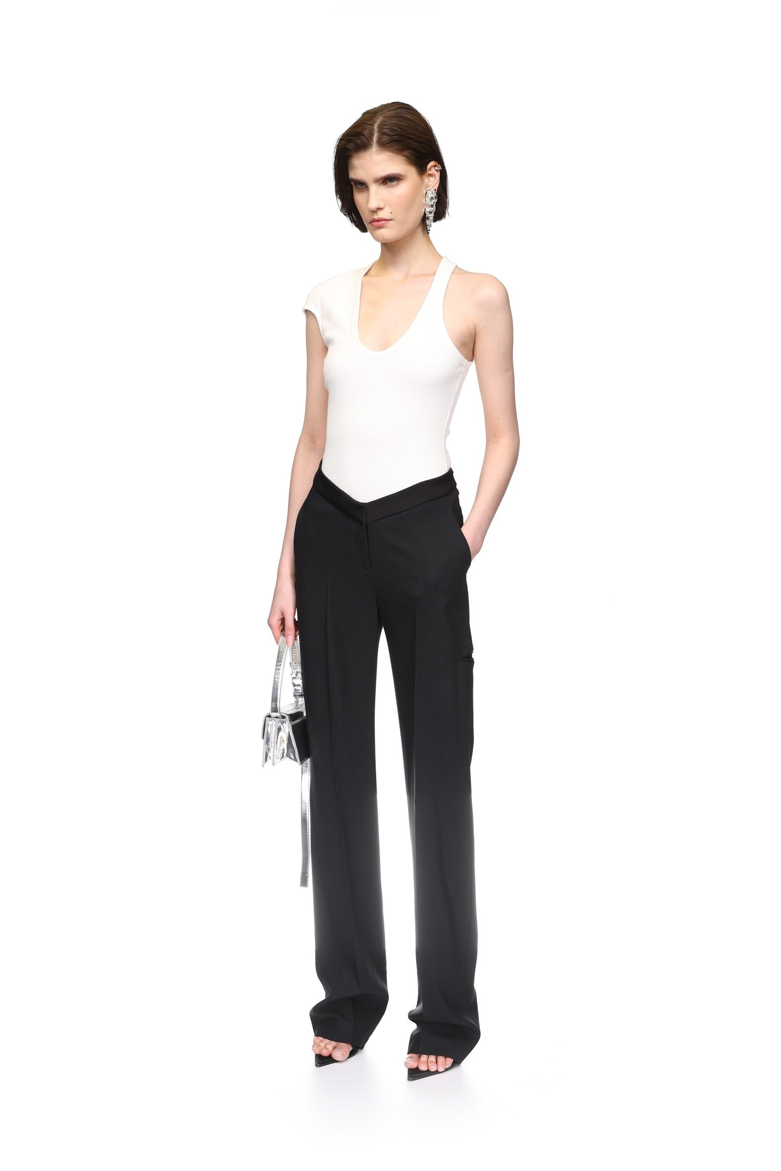 STRAIGHT LEG TAILORED TROUSERS - 4