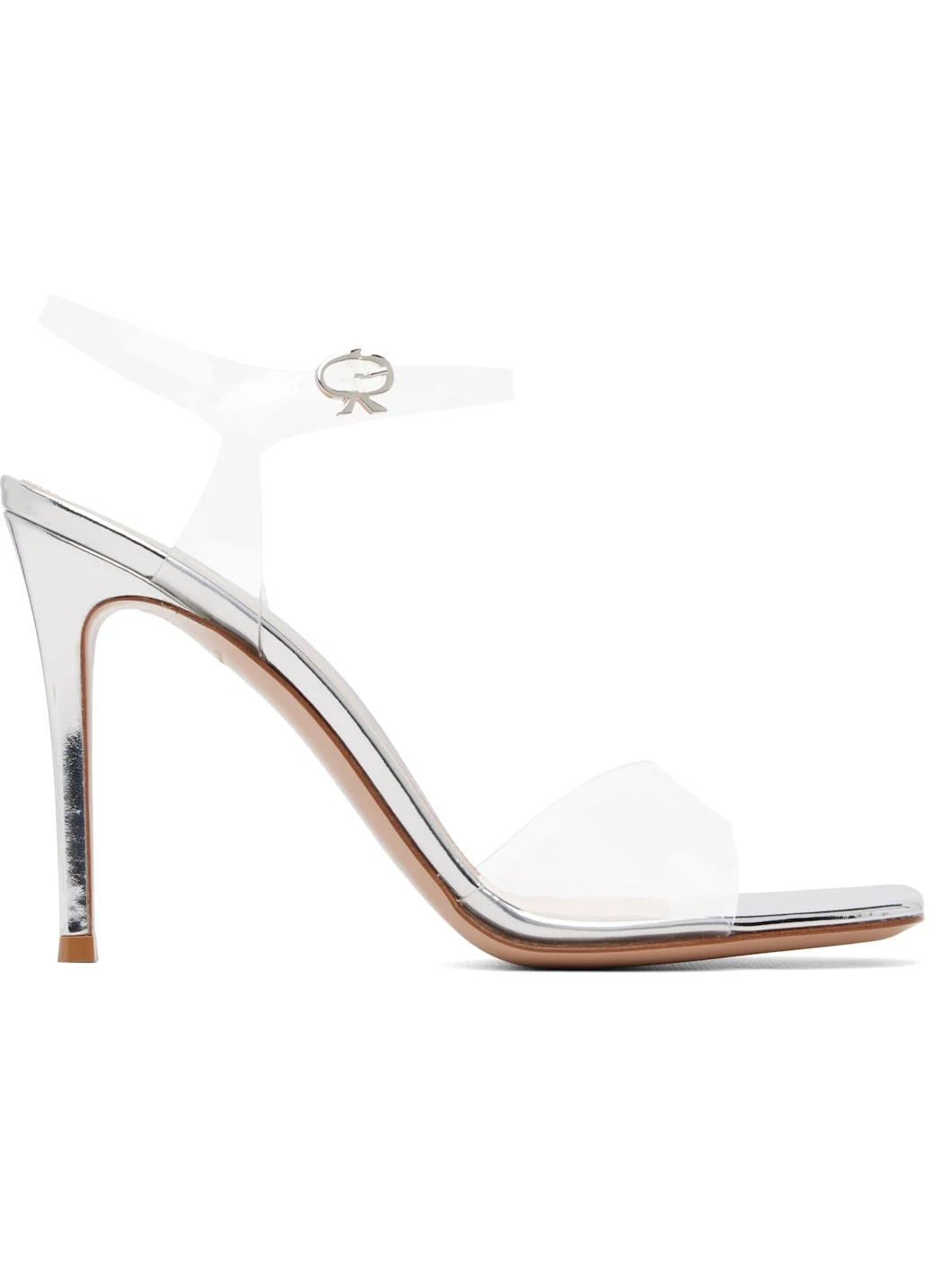 Transparent & Silver Cher Heeled Sandals - 1