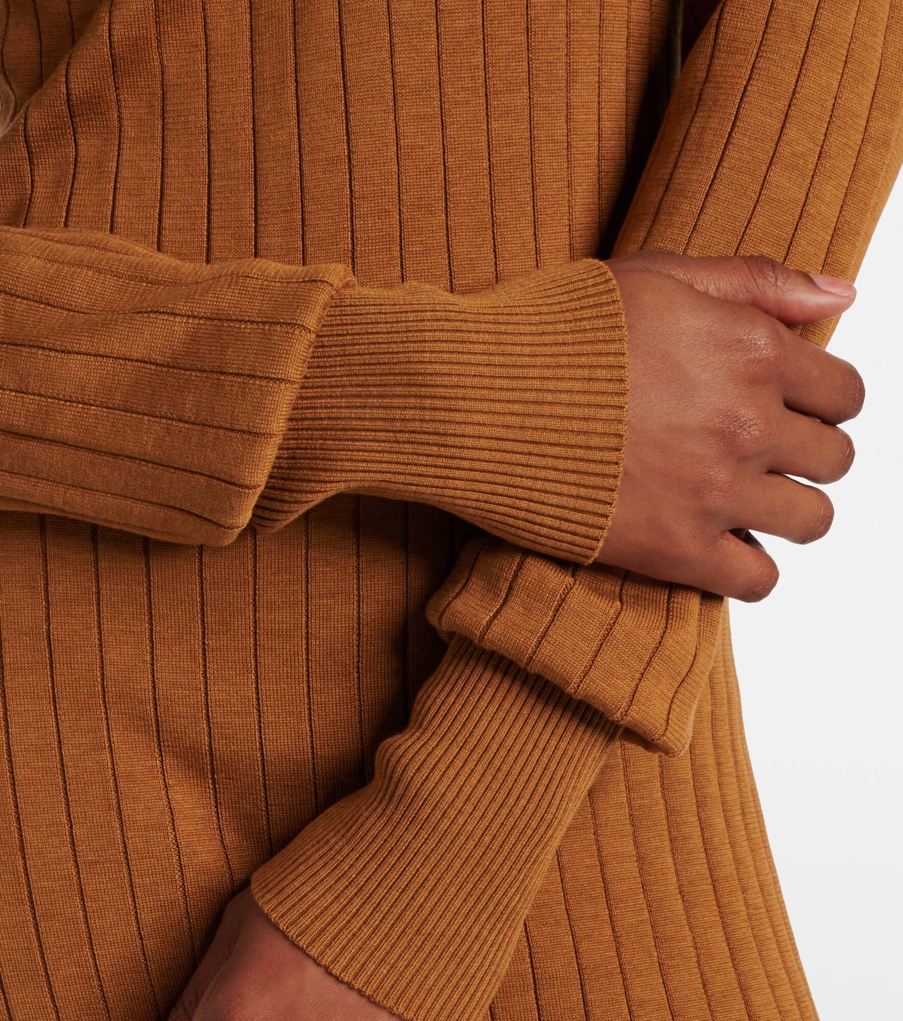 Ribbed-knit silk and cotton midi dress - 5