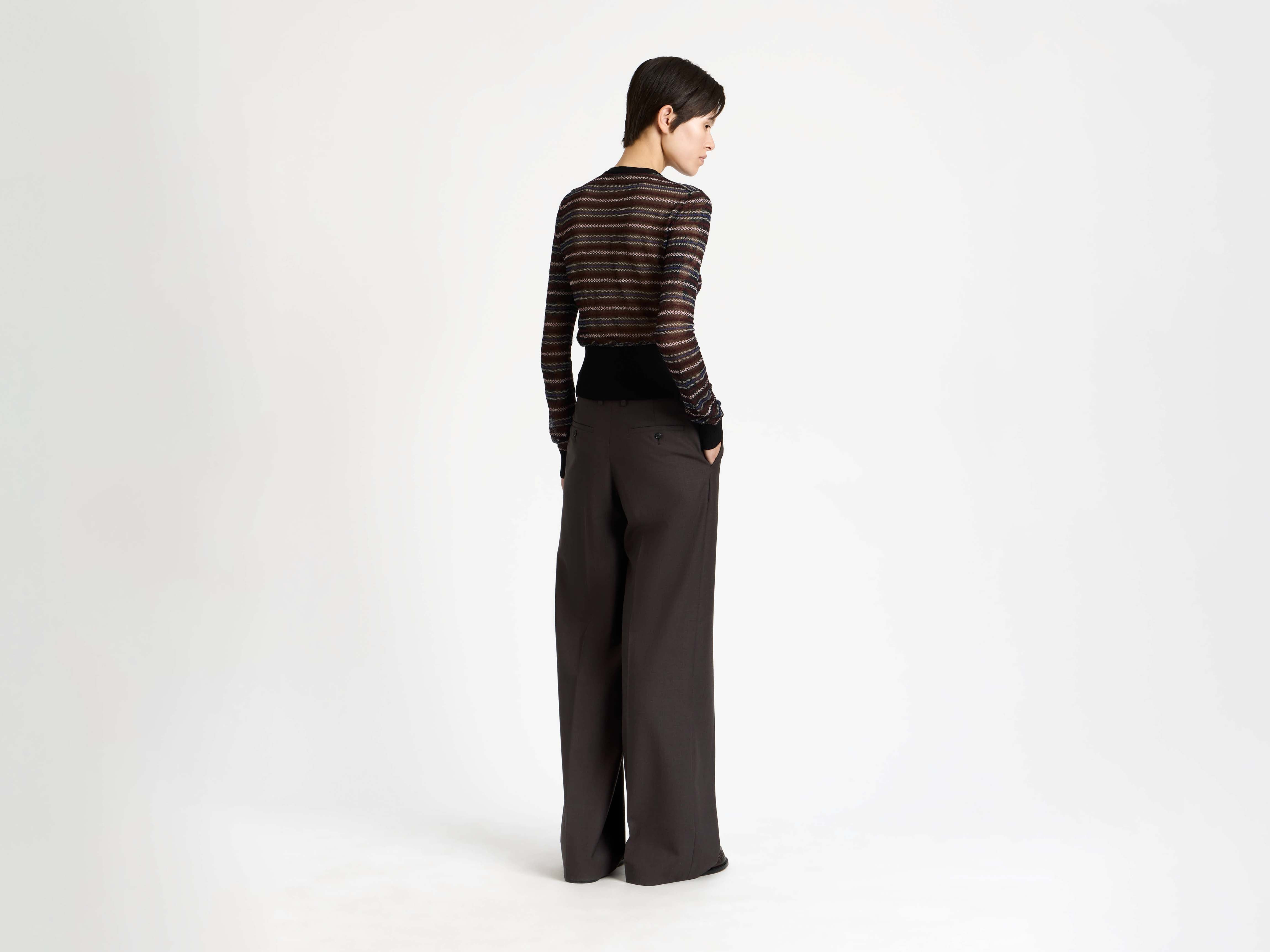 LONG SLEEVE FAIRISLE TOP IN BLACK - 3