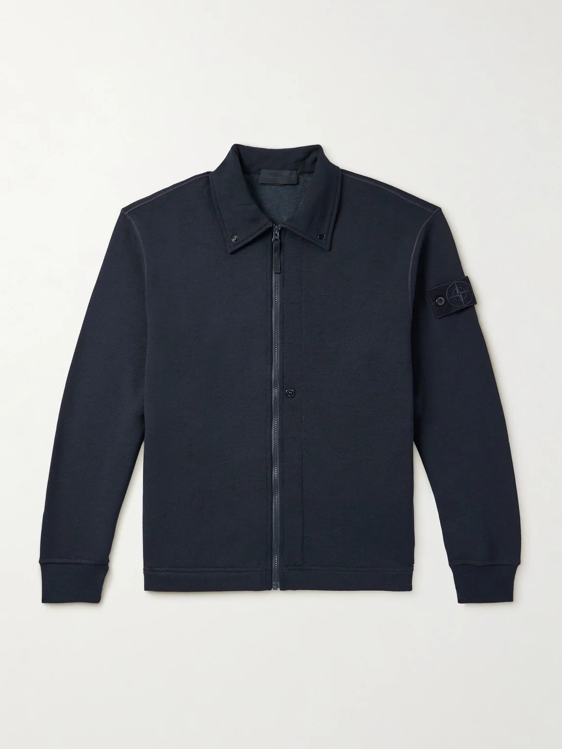 Ghost Wool and Cotton-Blend Jersey Zip-Up Sweatshirt - 1