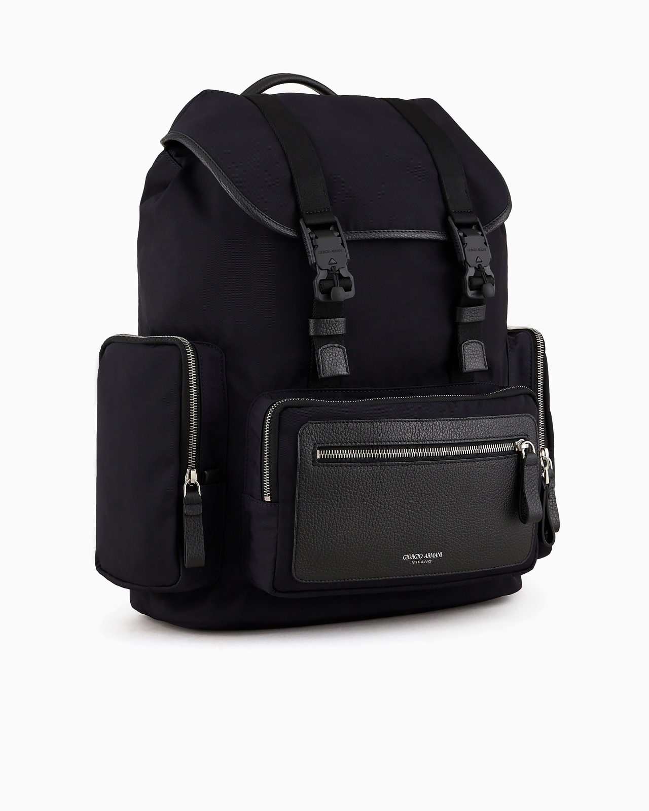 RECYCLED-NYLON AND PEBBLED-LEATHER BACKPACK ASV - 2
