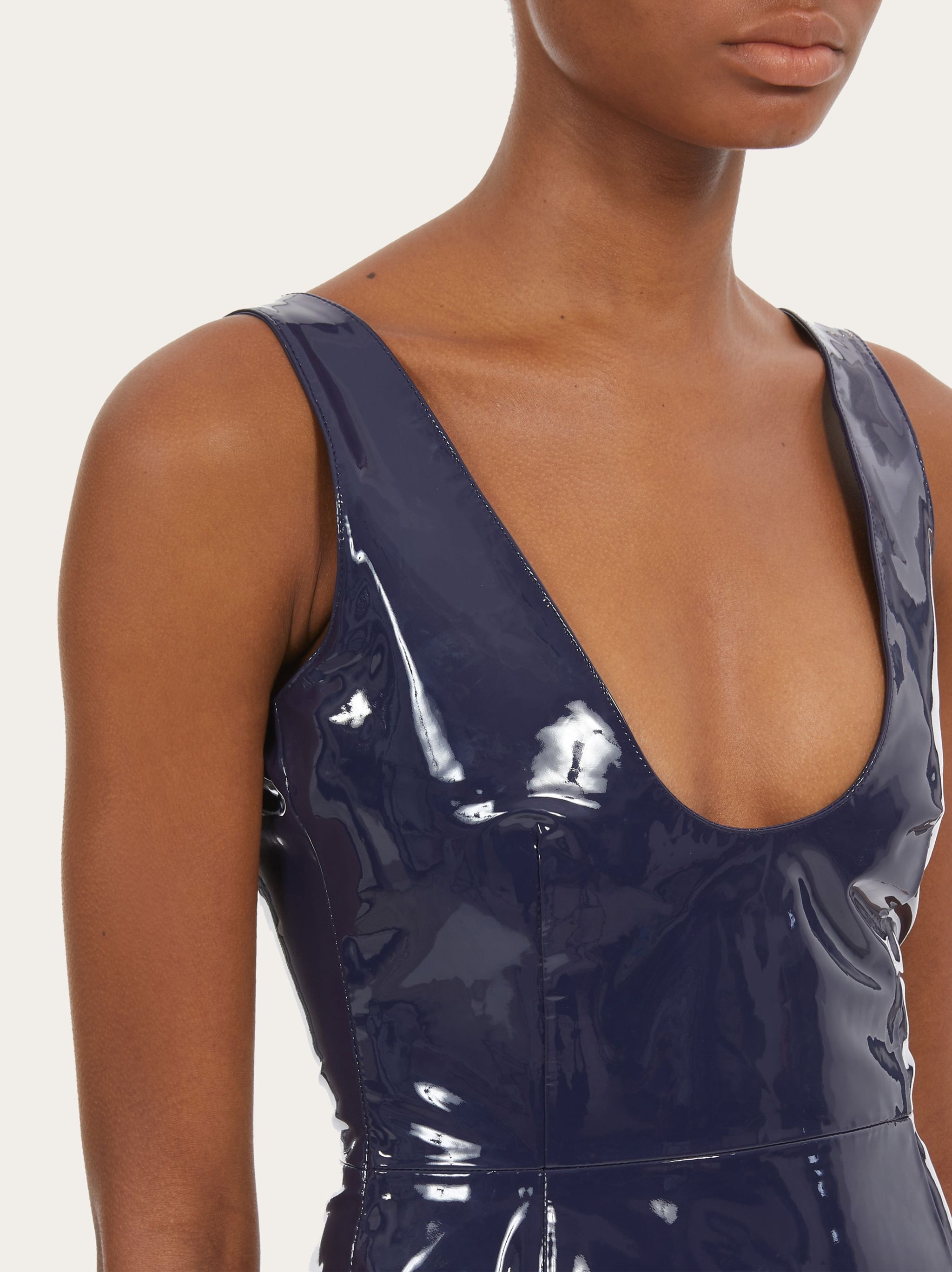 Short patent leather dress - 4