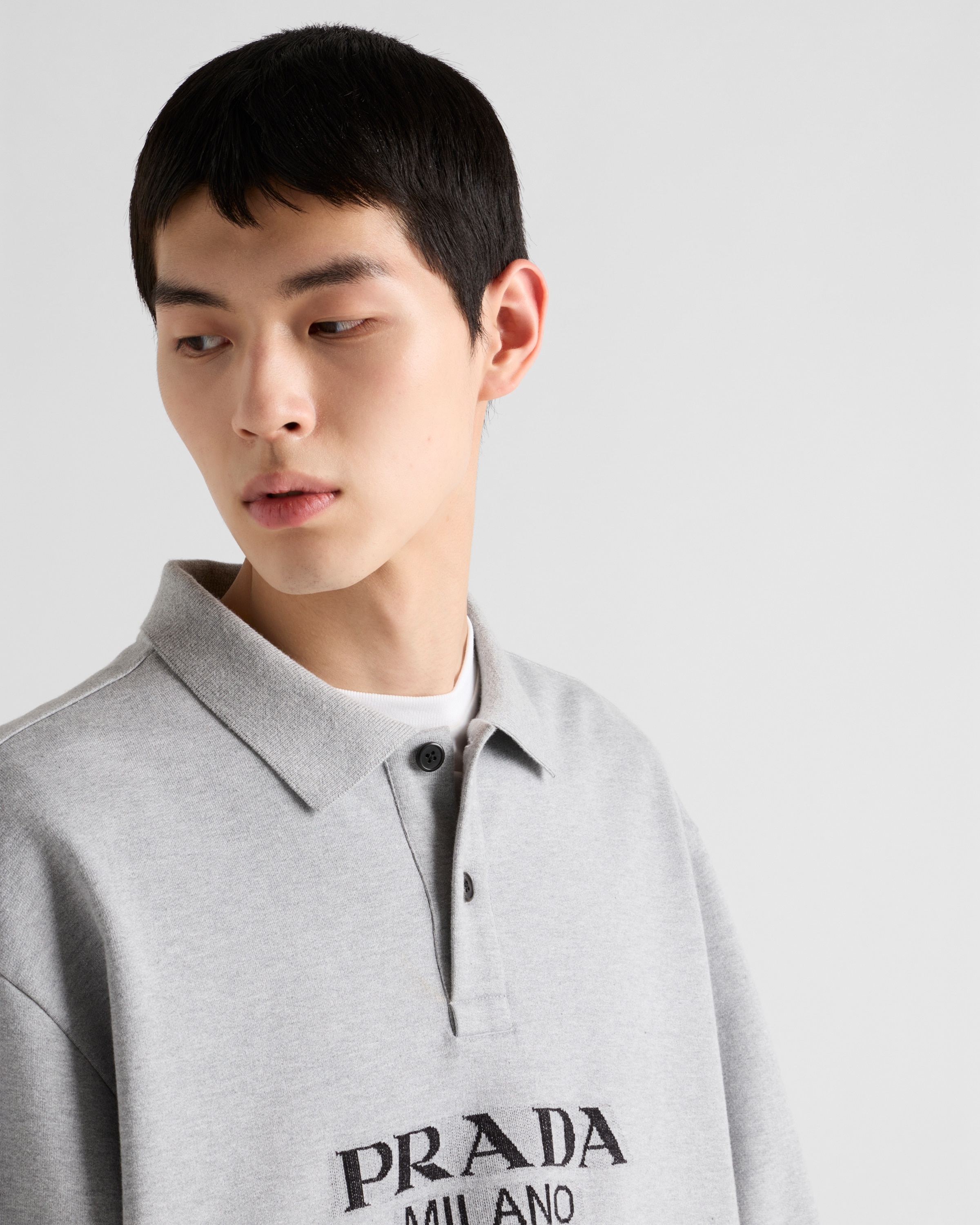 Long-sleeved cotton polo shirt - 4