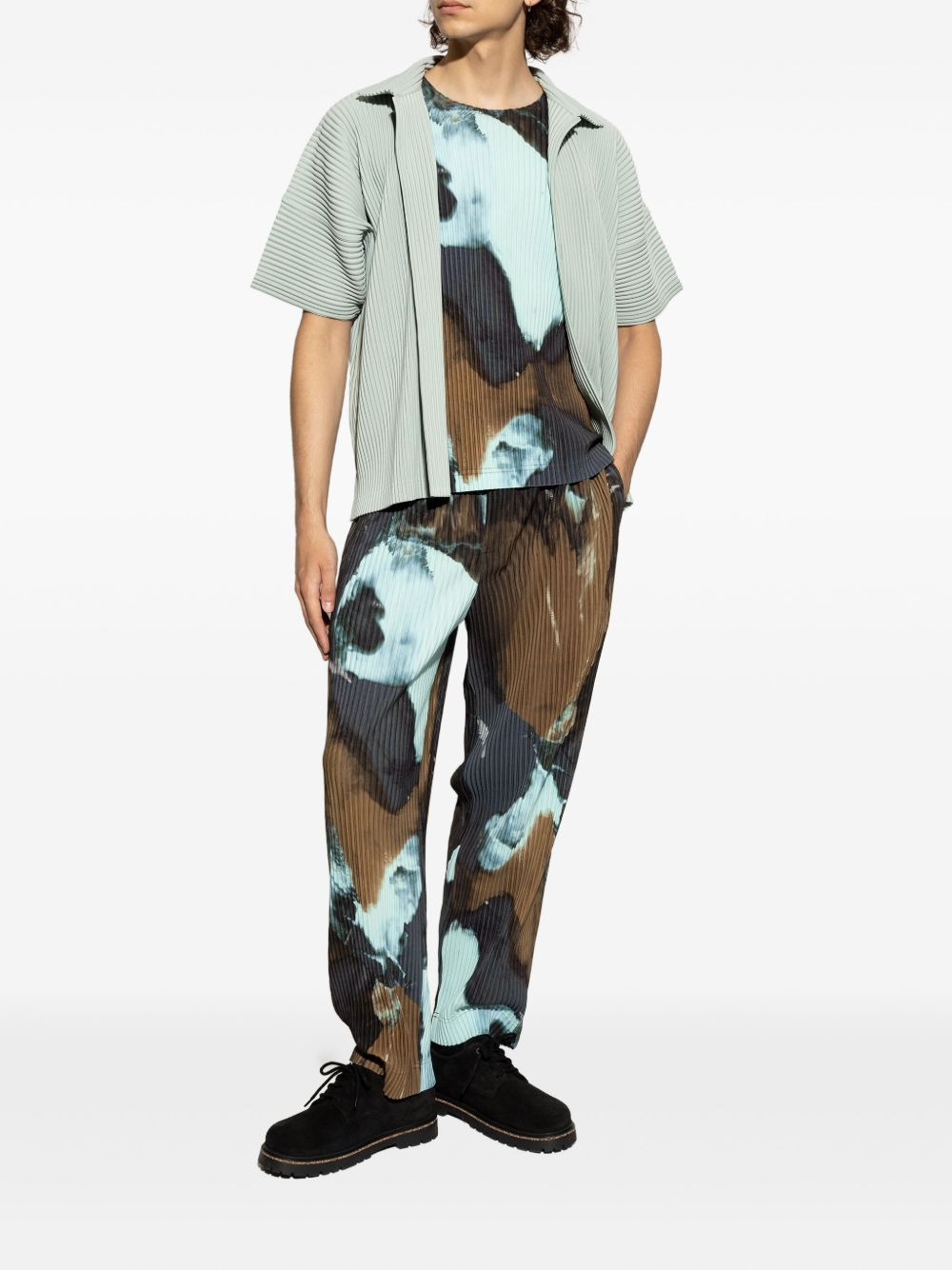pleated abstract-print trousers - 2