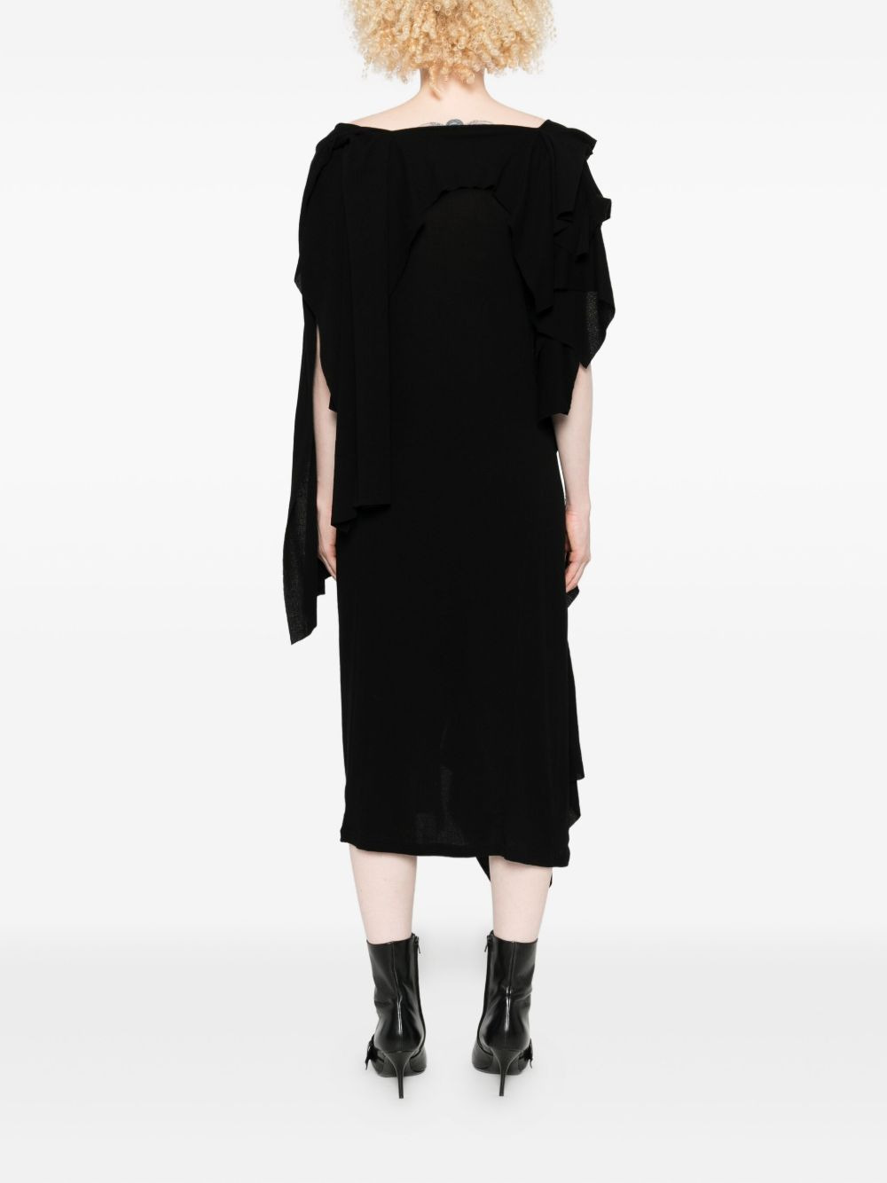 draped ruffled dress - 4