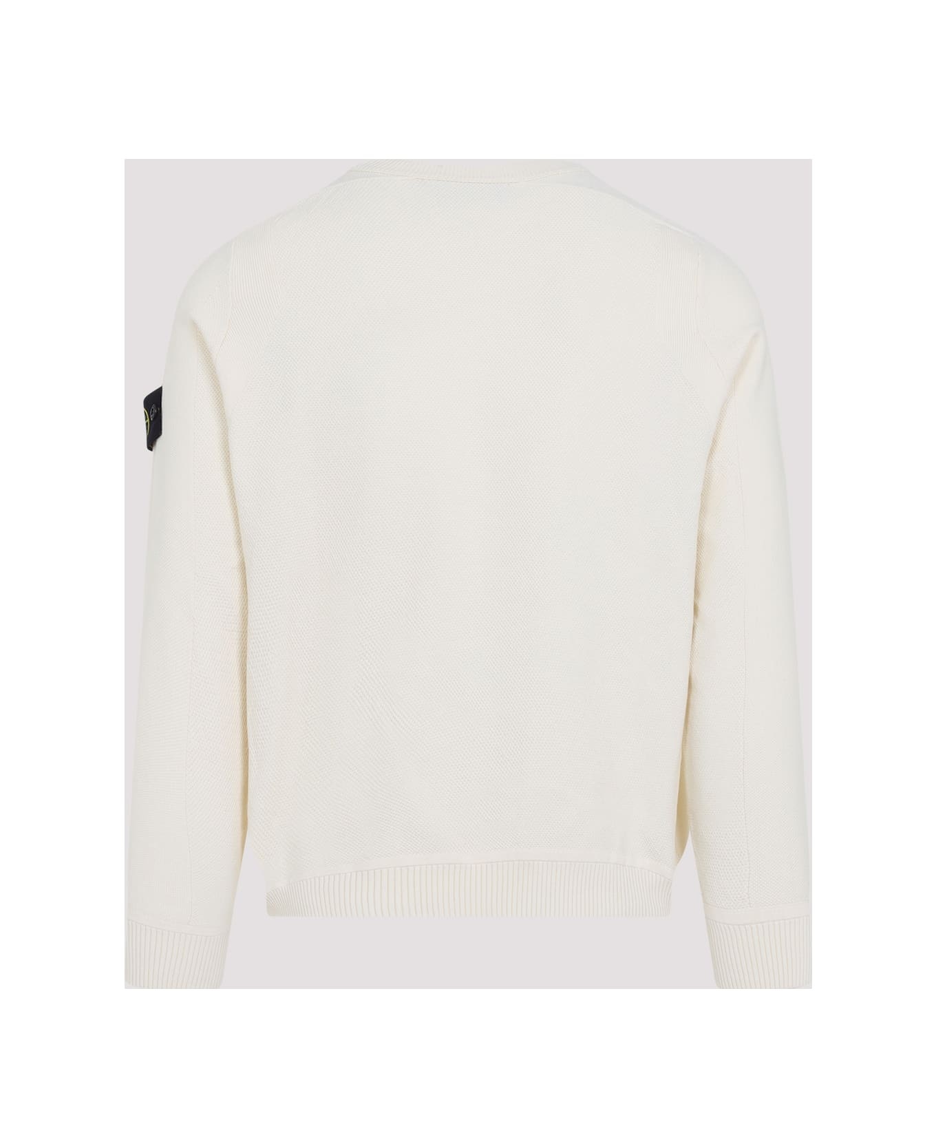White Crewneck T-shirt With Logo Patch On The Sleeve In Cotton Man - 4