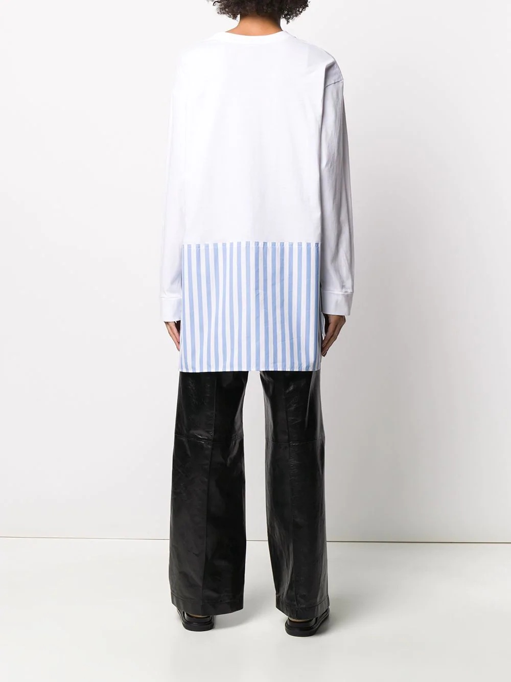 striped hem long-sleeved T-shirt - 4