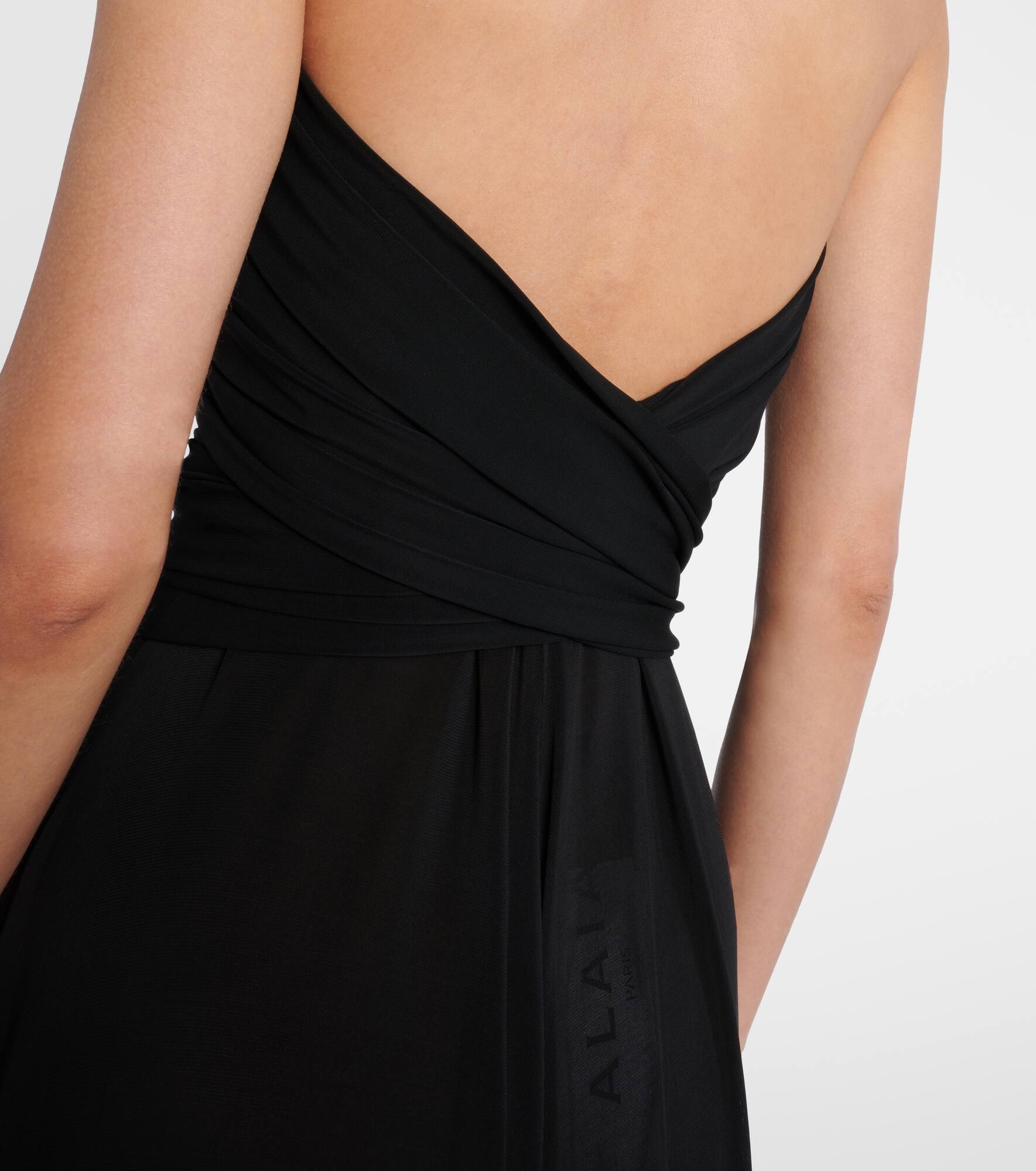 Cross draped gathered maxi dress - 7