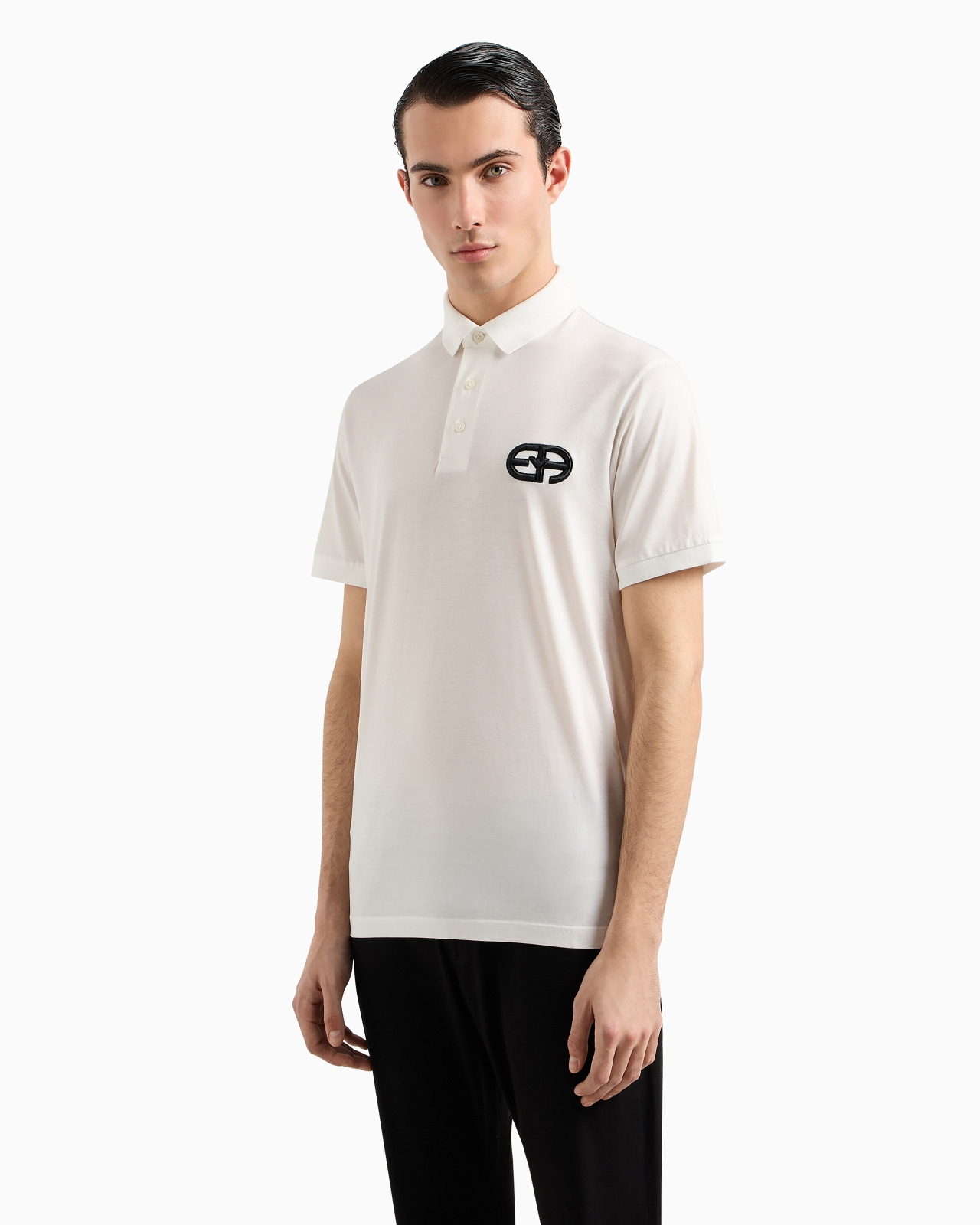 Lyocell-blend jersey polo shirt with ASV logo raised embroidery - 4