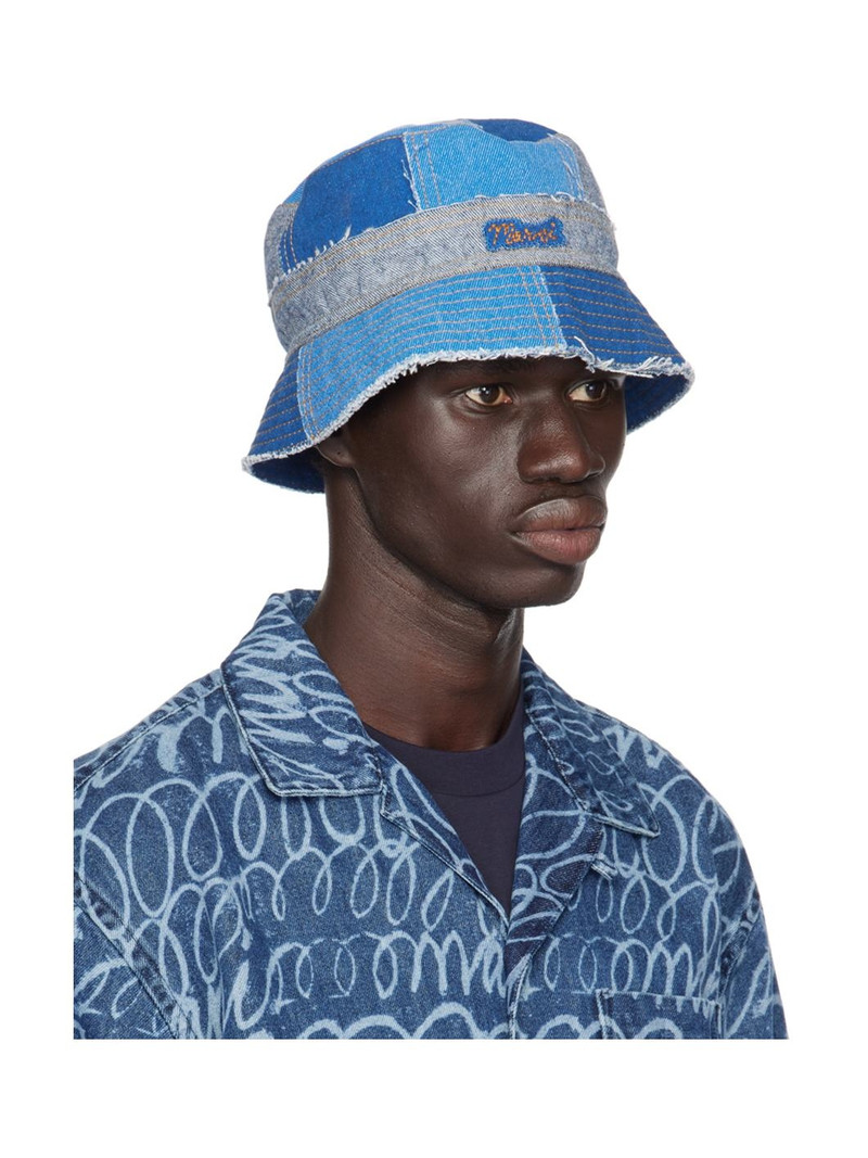 Marni Blue Patchwork Denim Bucket Hat outlook
