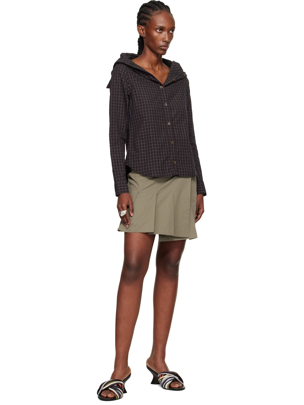 Khaki Girdle Miniskirt - 4