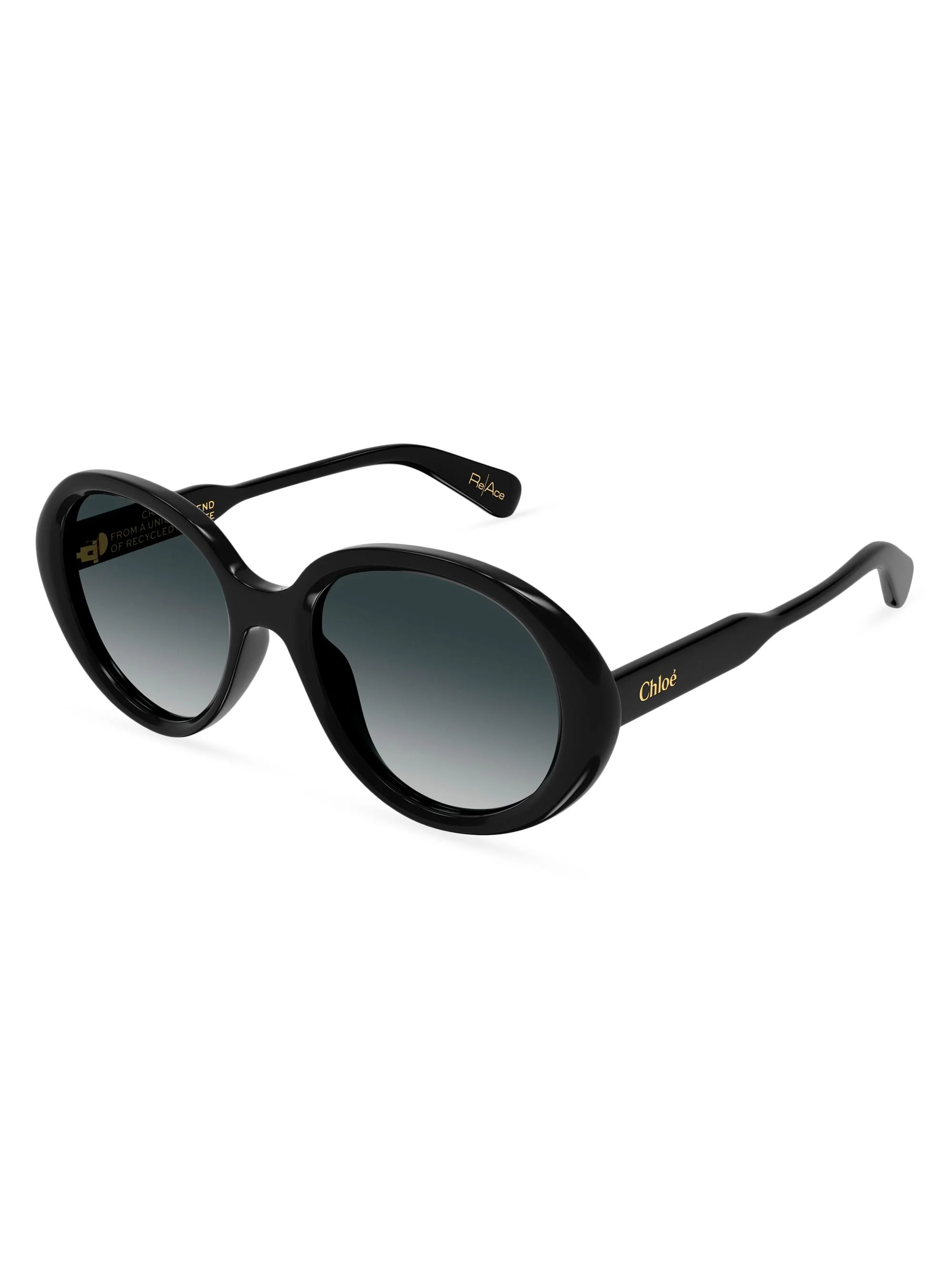 Women's Gayia 53MM Acetate Round Sunglasses - Black Grey Gradient - 1