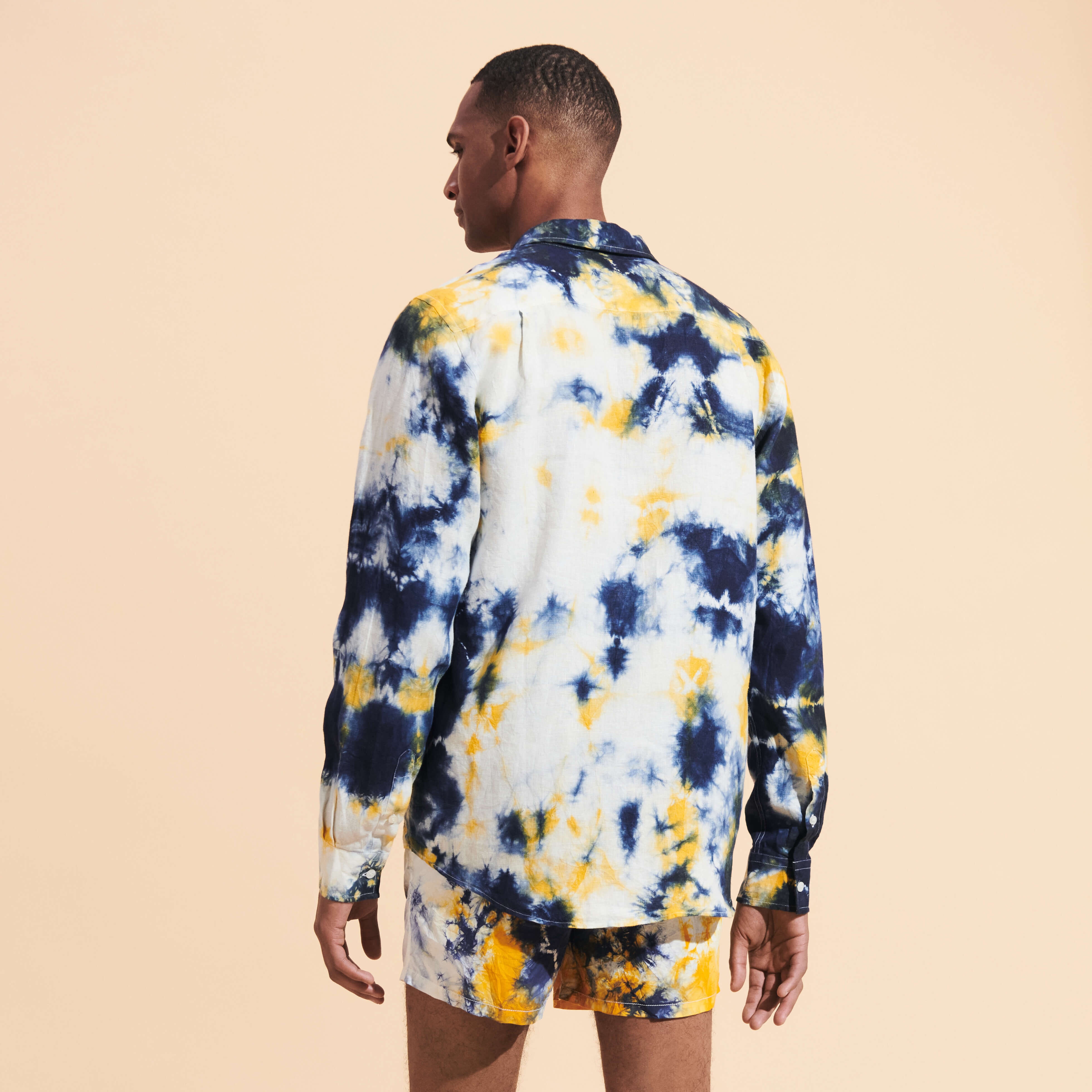 Men Linen Shirt Tie & Dye - 4