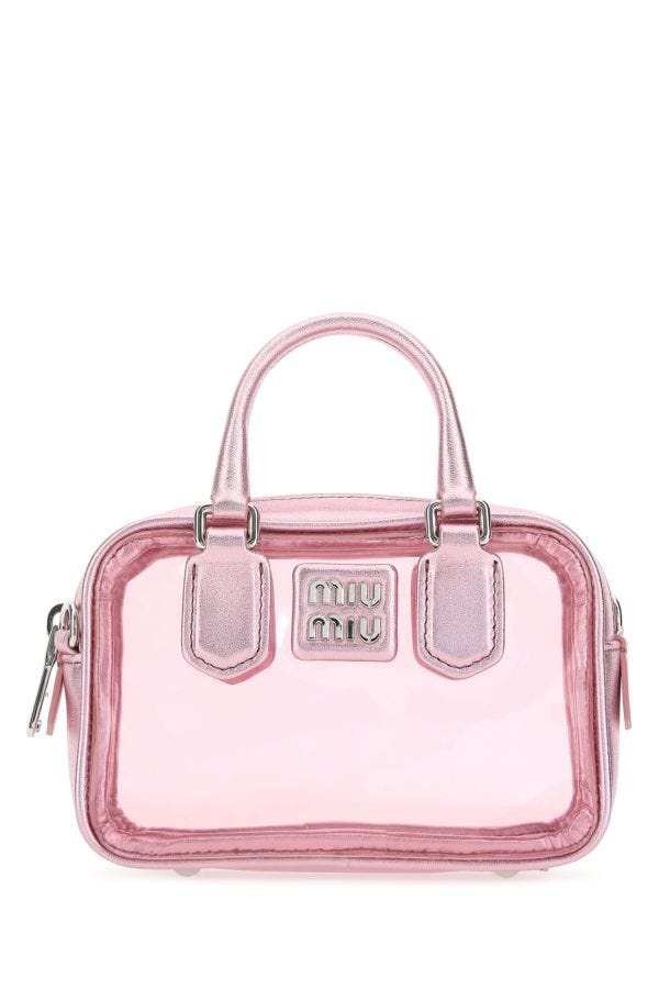 Miu Miu Woman Pink Leather And Pvc Mini Handbag - 1
