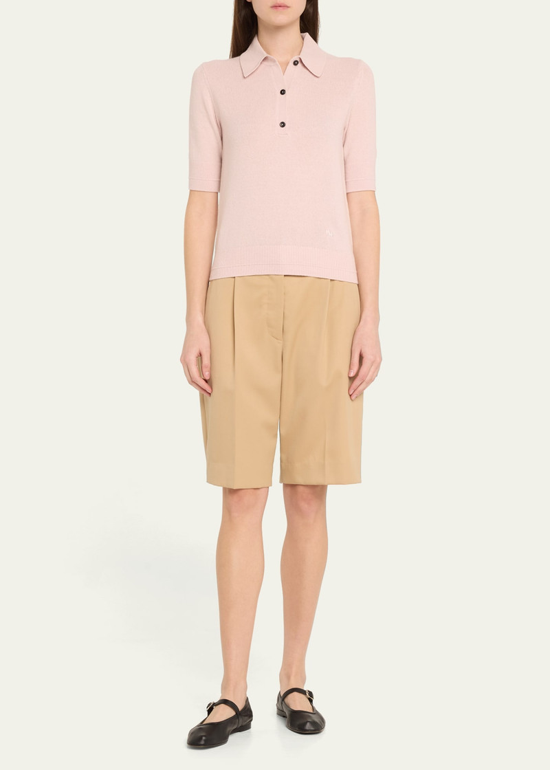 MARIA McMANUS Cashmere Short-Sleeve Petite Polo Shirt outlook