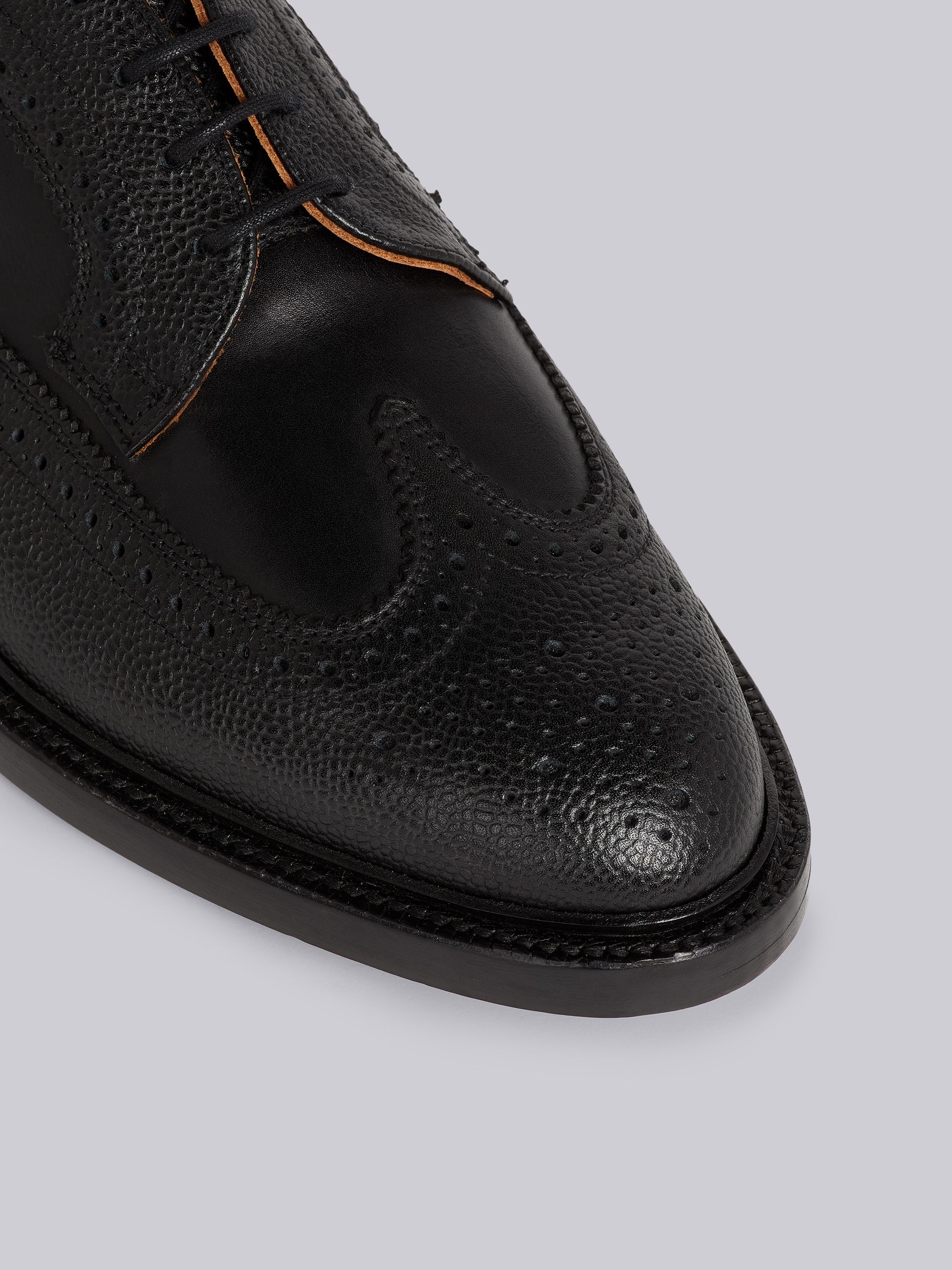 Black Pebbled Calfskin Mix Longwing Brogue - 2