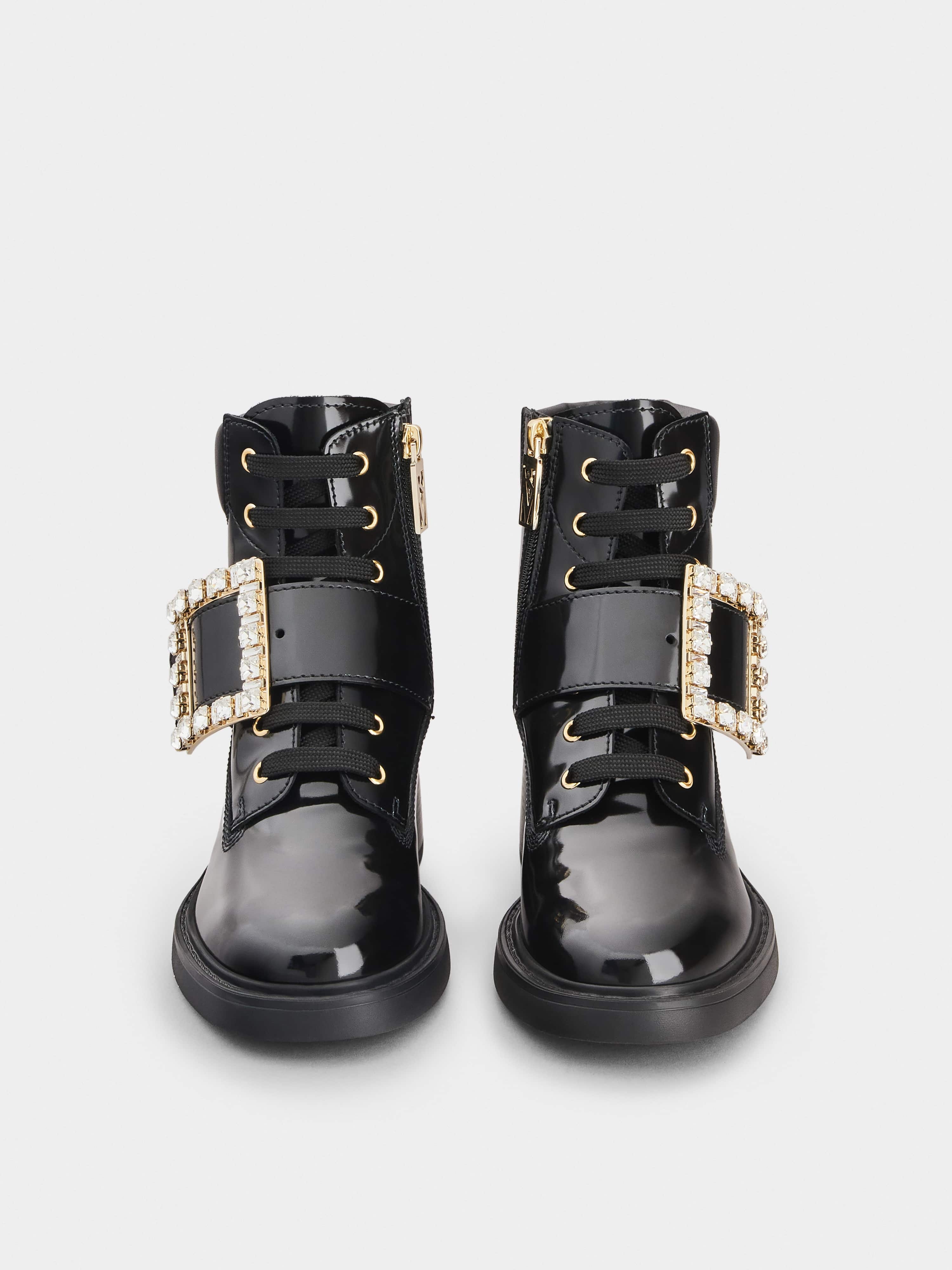 Viv' Rangers Strass Buckle Ankle Boots in Leather - 7