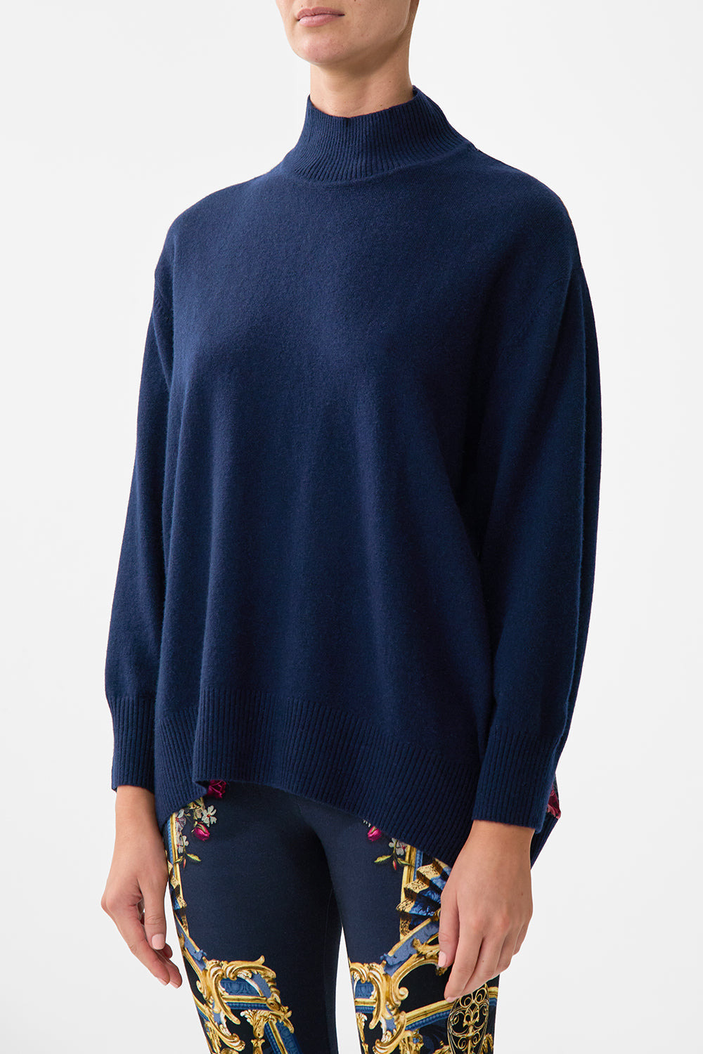 SILK BACK TURTLE NECK KNIT - 5