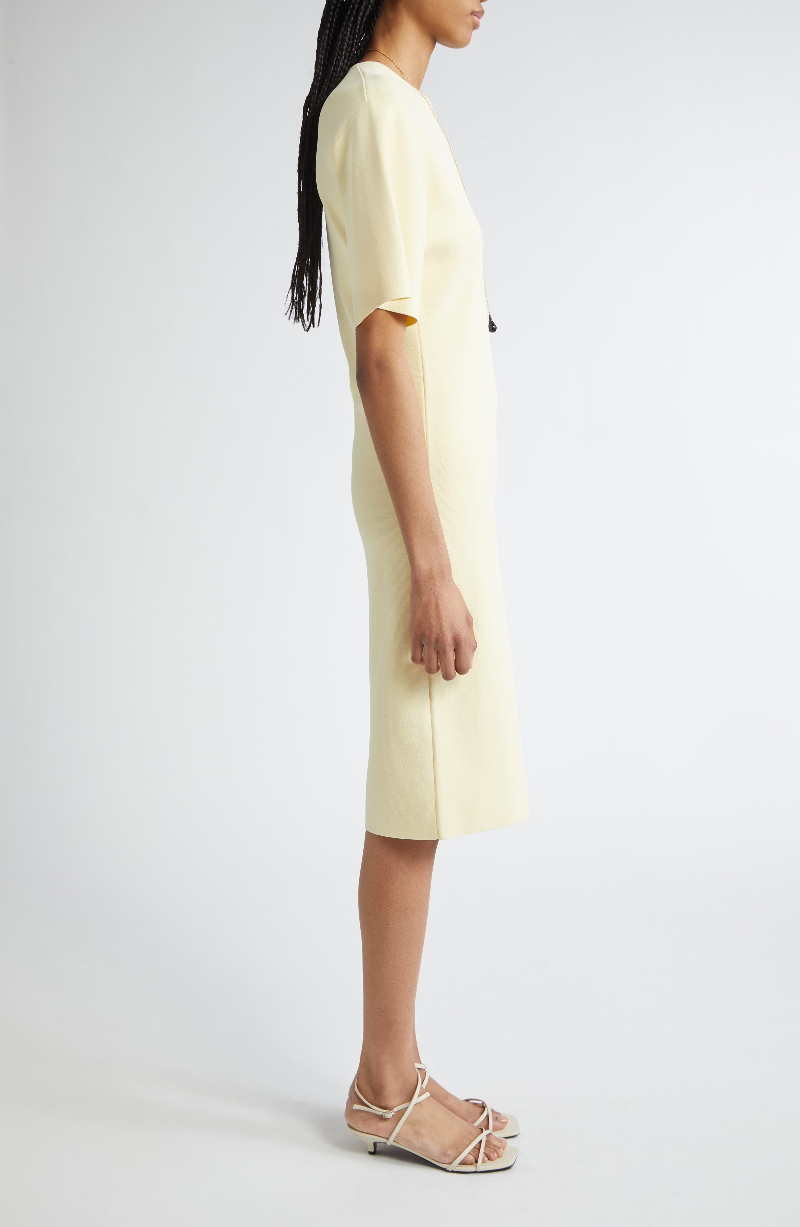 TOTEME Compact Jersey T-Shirt Dress in Straw at Nordstrom - 3
