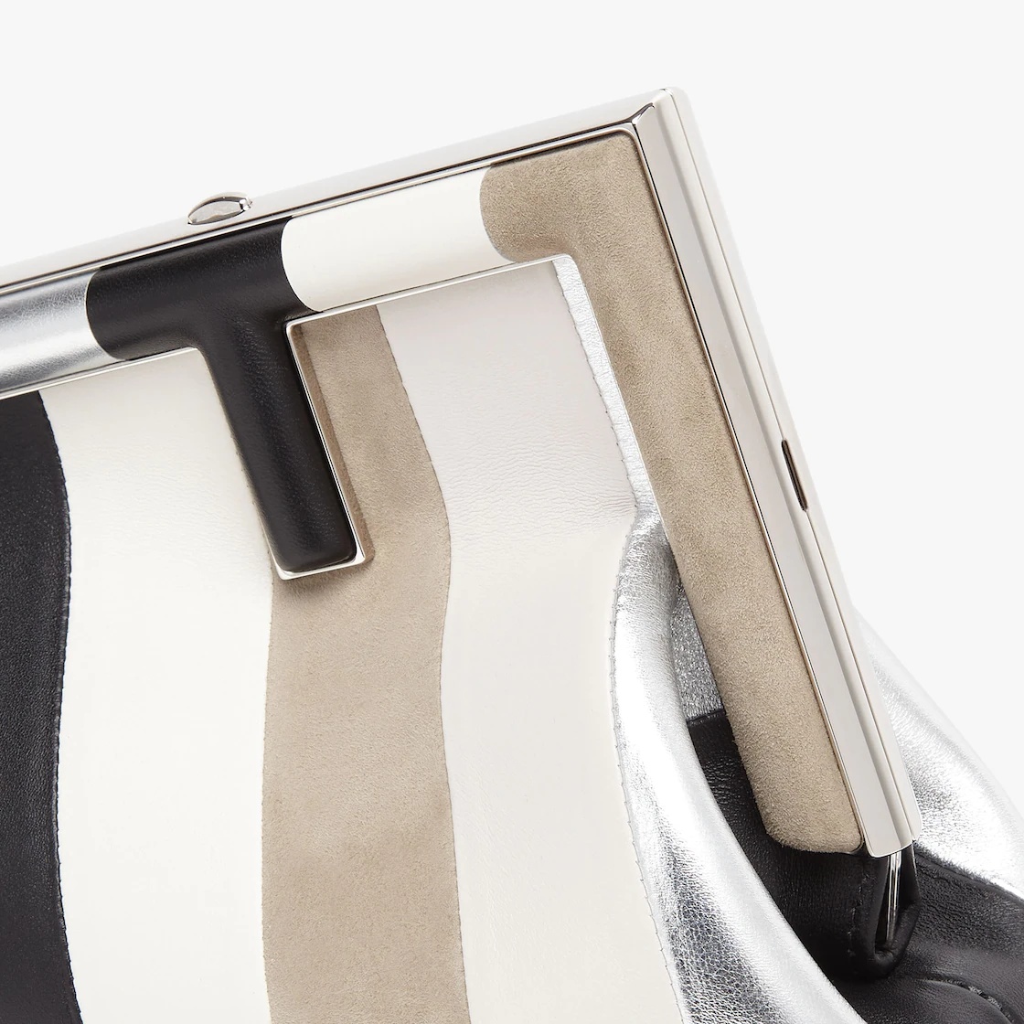 Small Fendi First bag produced by inlaying leather, laminated leather and suede by hand to create a  - 5