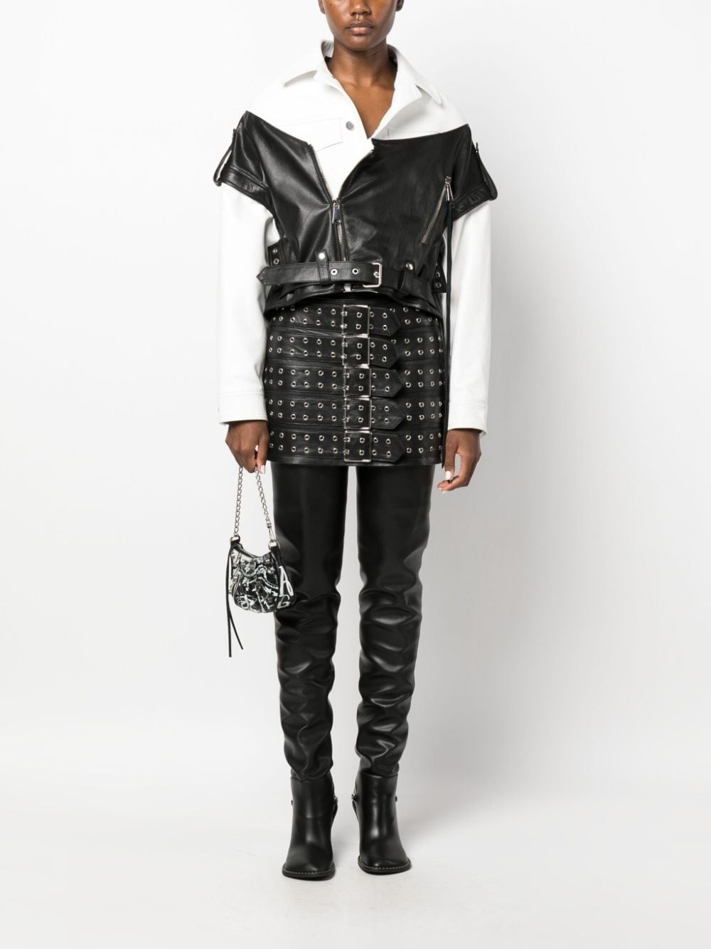 belted leather miniskirt - 2