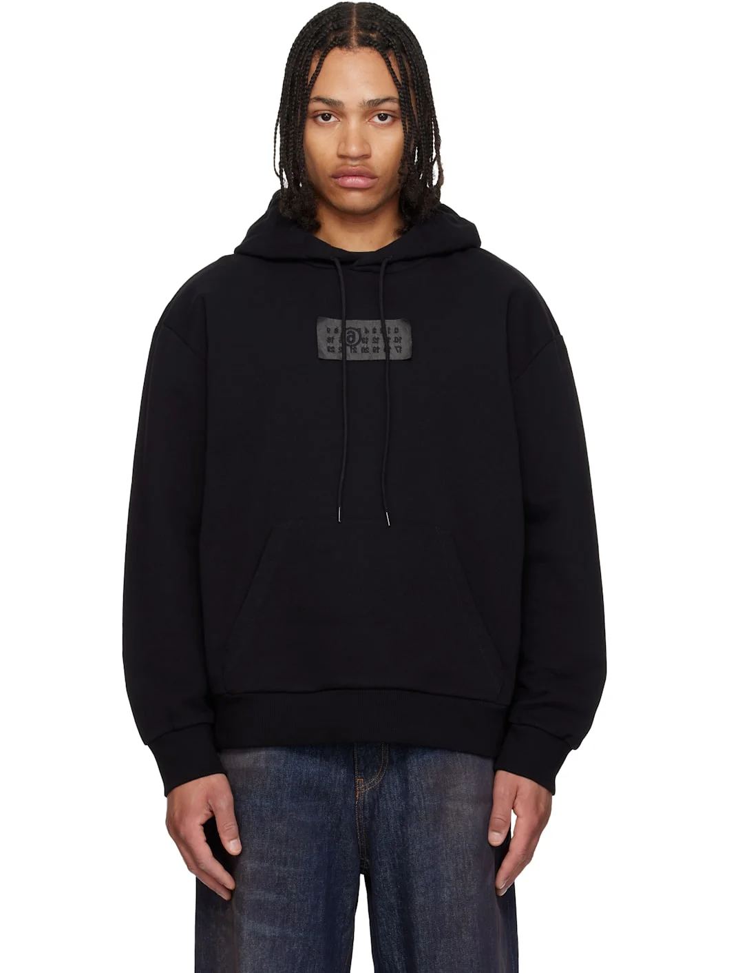 Black Logo Patch Hoodie - 1