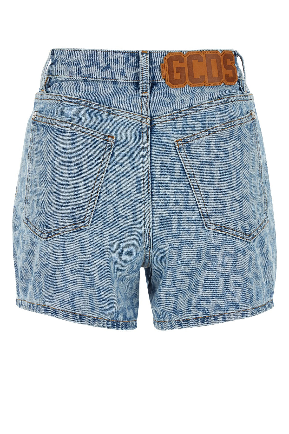 Printed denim shorts - 2