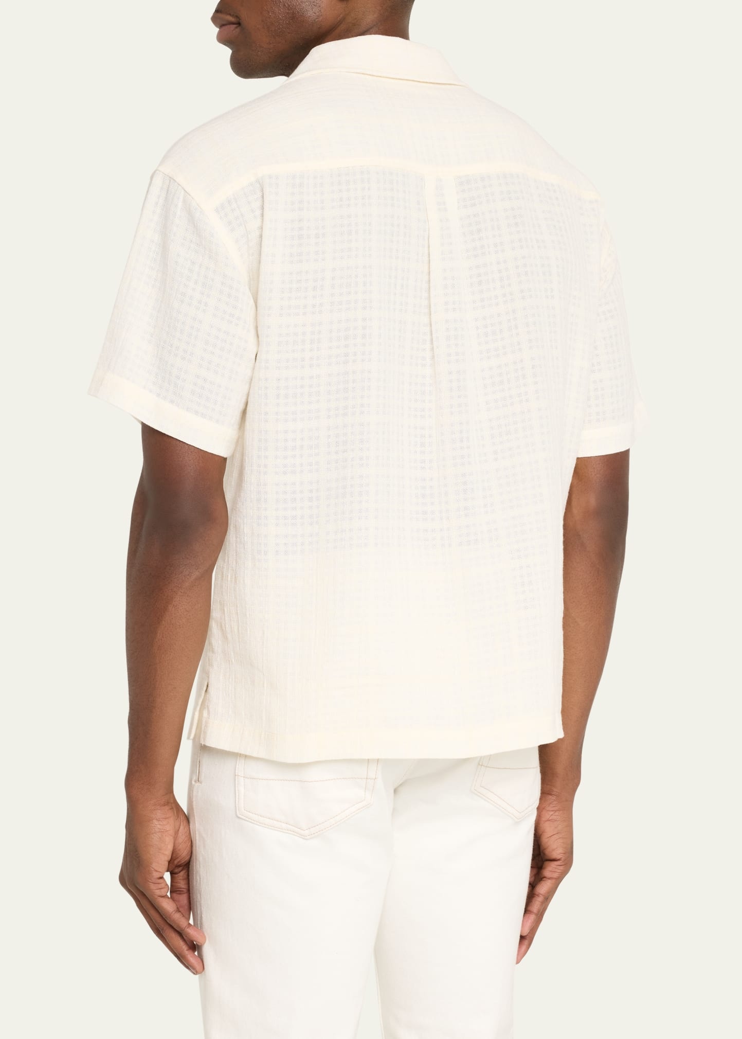 Men's Textured Cotton Camp Shirt - 3