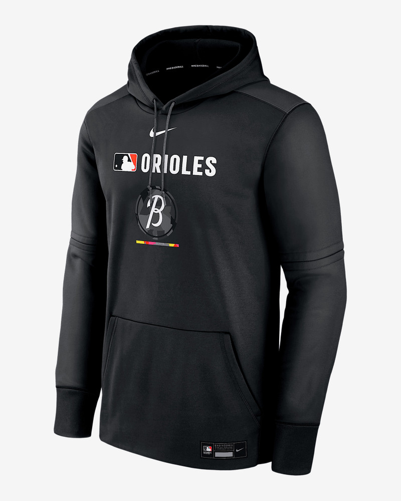 Baltimore Orioles Authentic Collection City Connect Men's Nike Therma MLB Pullover Hoodie 1