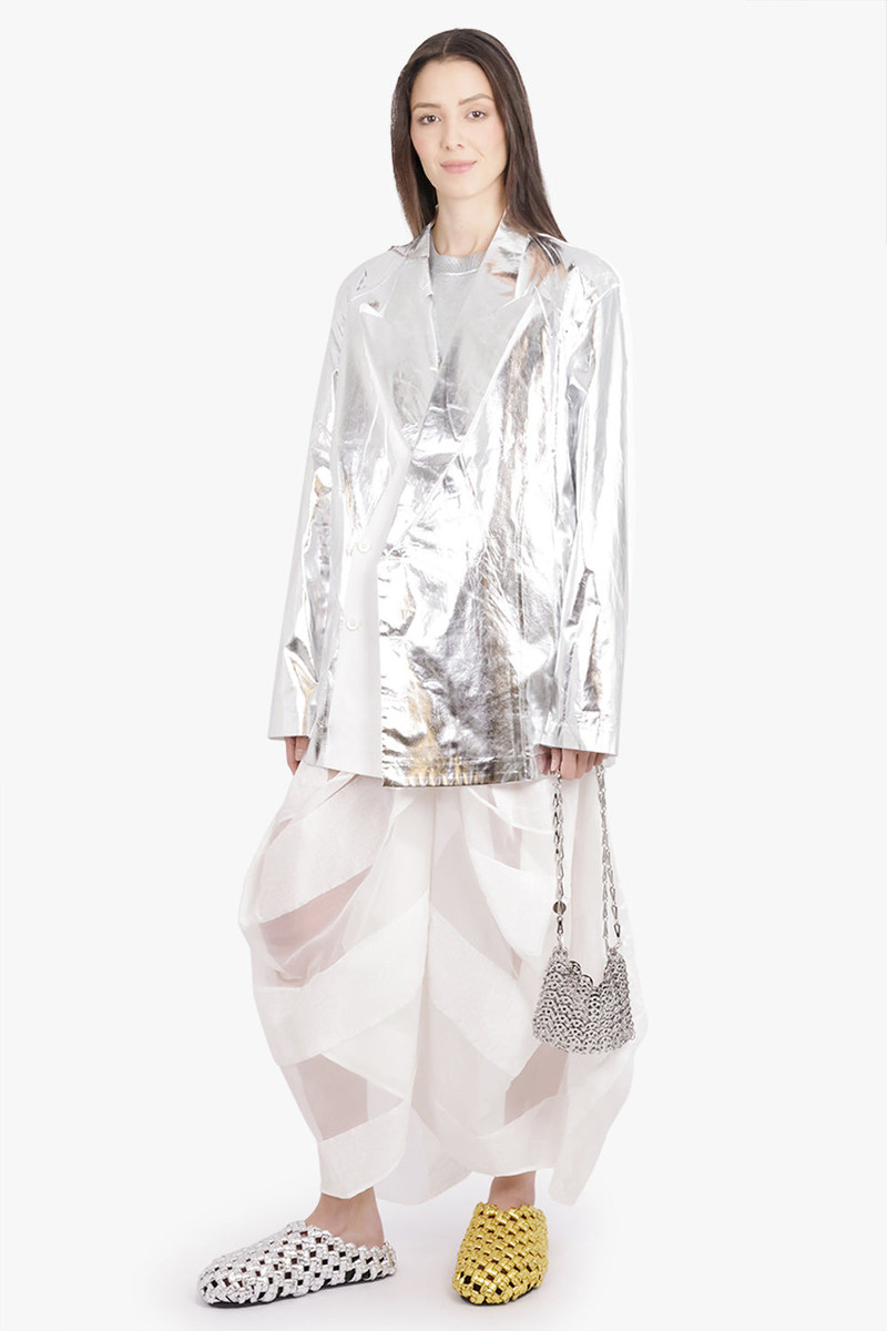 UMA WANG GRETA SOFT PLEAT MIDI SKIRT | SMOKE WHITE/GREY outlook