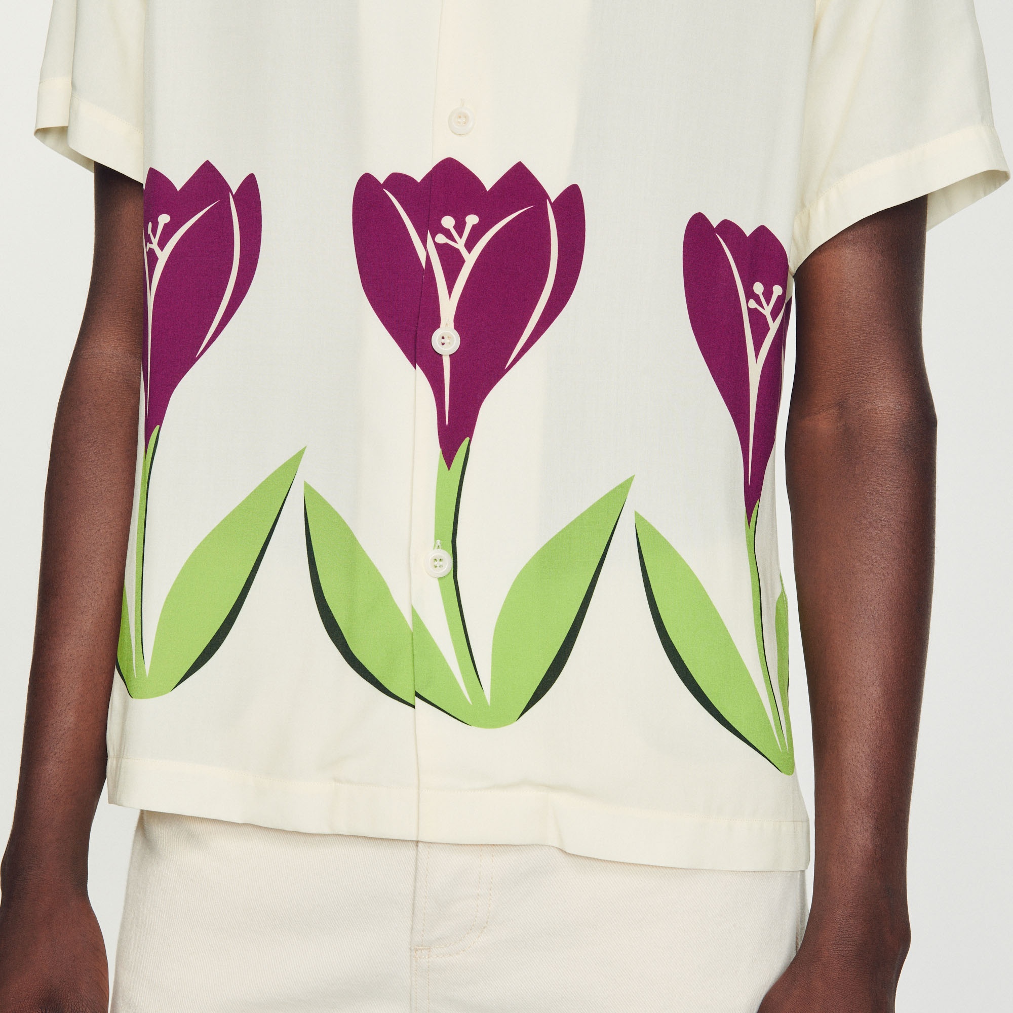 Floaty shirt with tulip print - 4