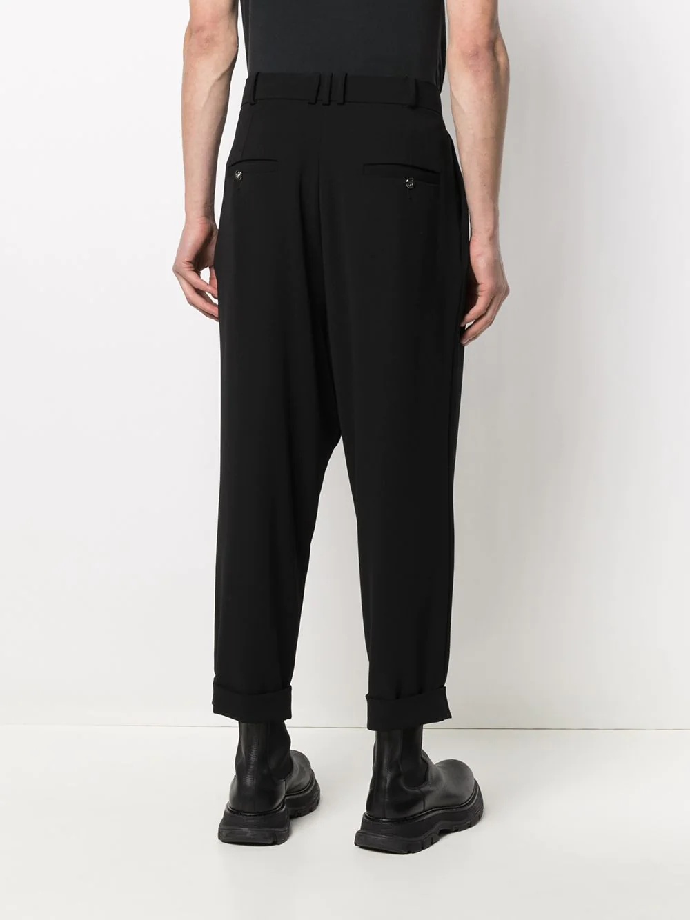 pleat-detailing slouchy trousers - 4