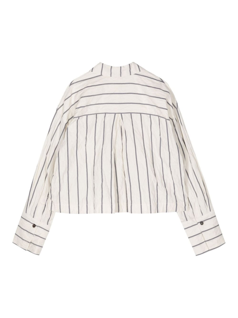 striped drop-shoulder shirt jacket - 2