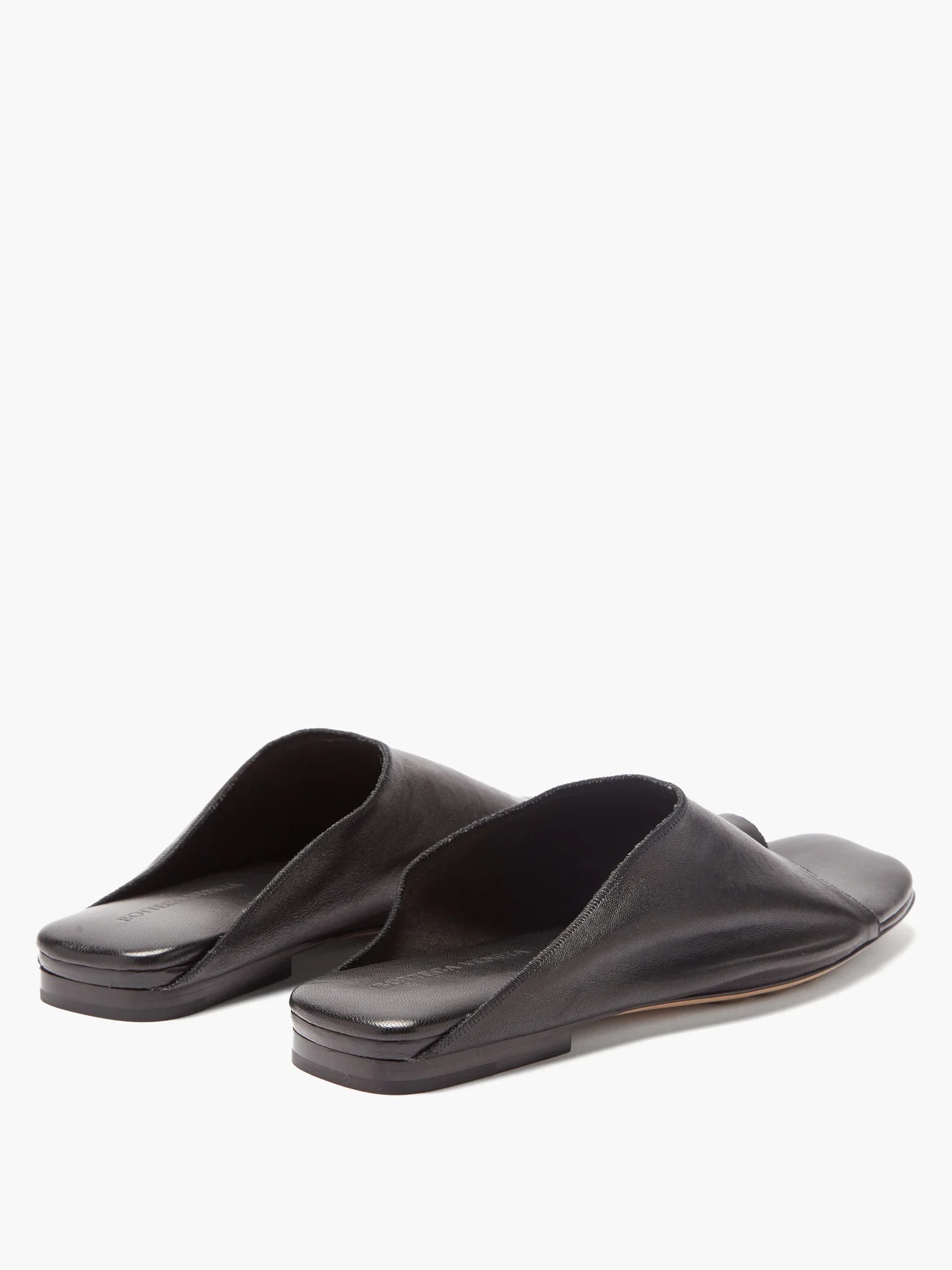 Toe-loop leather slides - 4