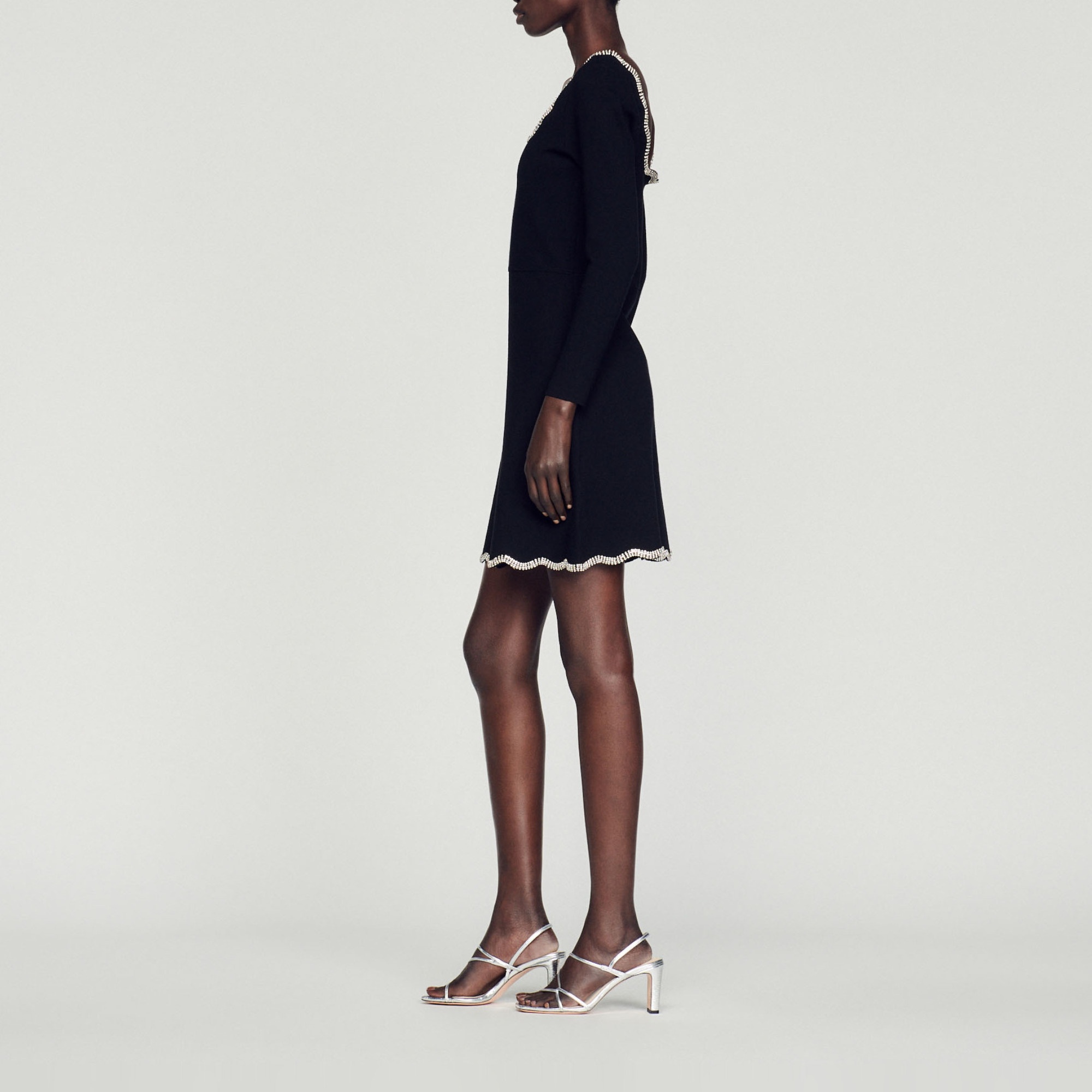 Short knit crystal-embellished dress - 7