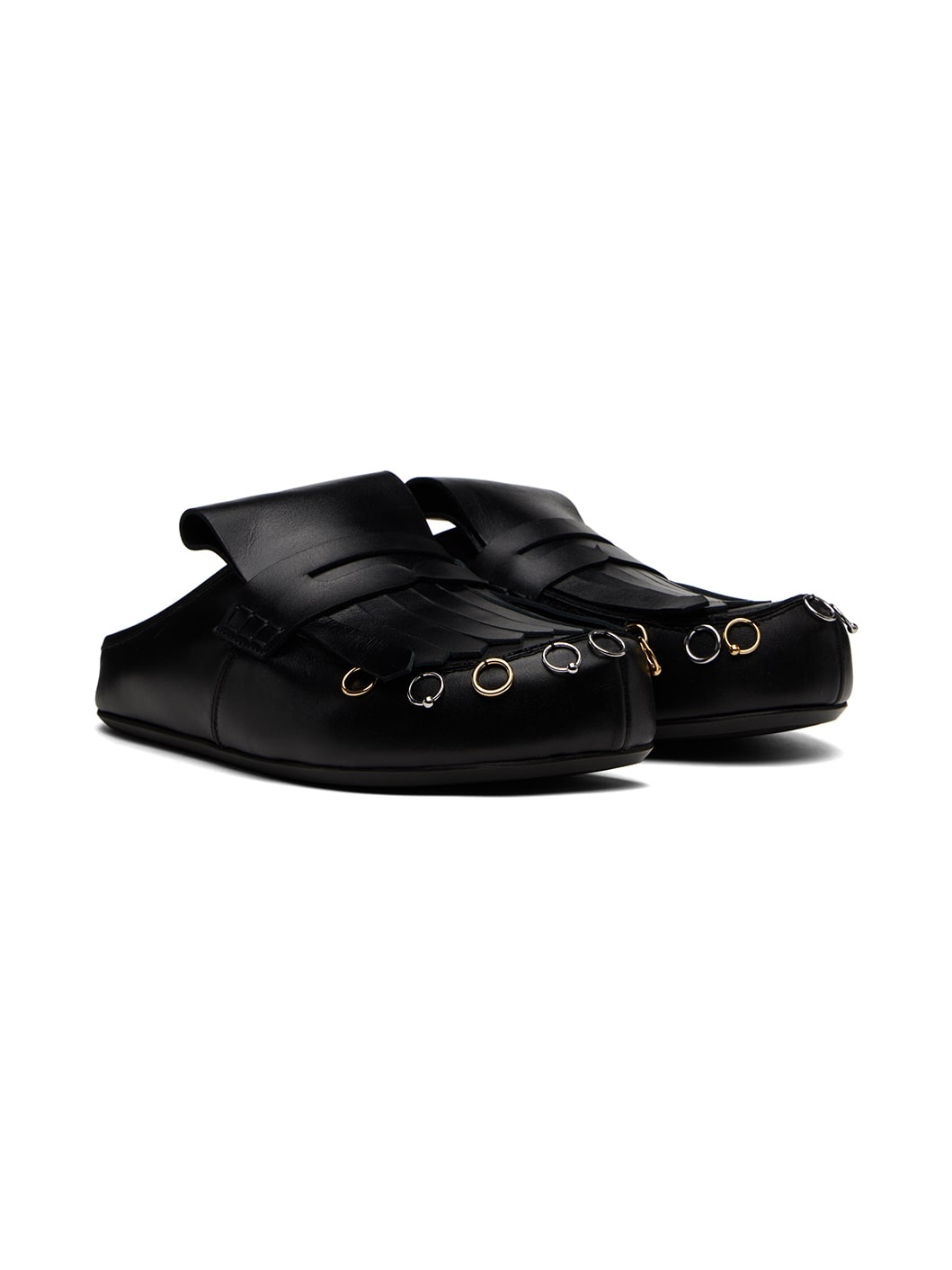 Black Sabot Slip-on Loafers - 4